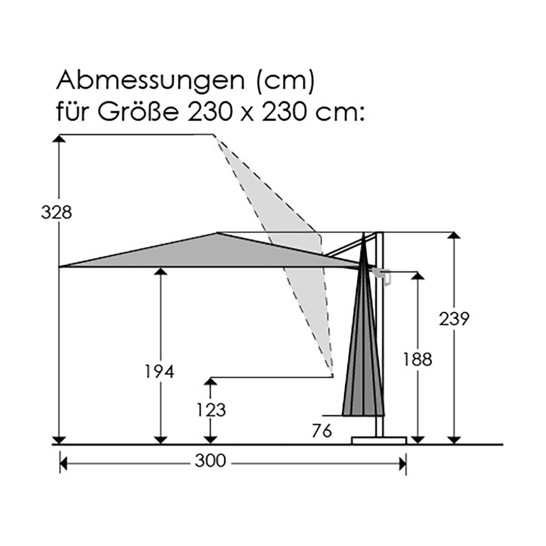 Schneider Rhodos Junior Ampelschirm 230x230cm
