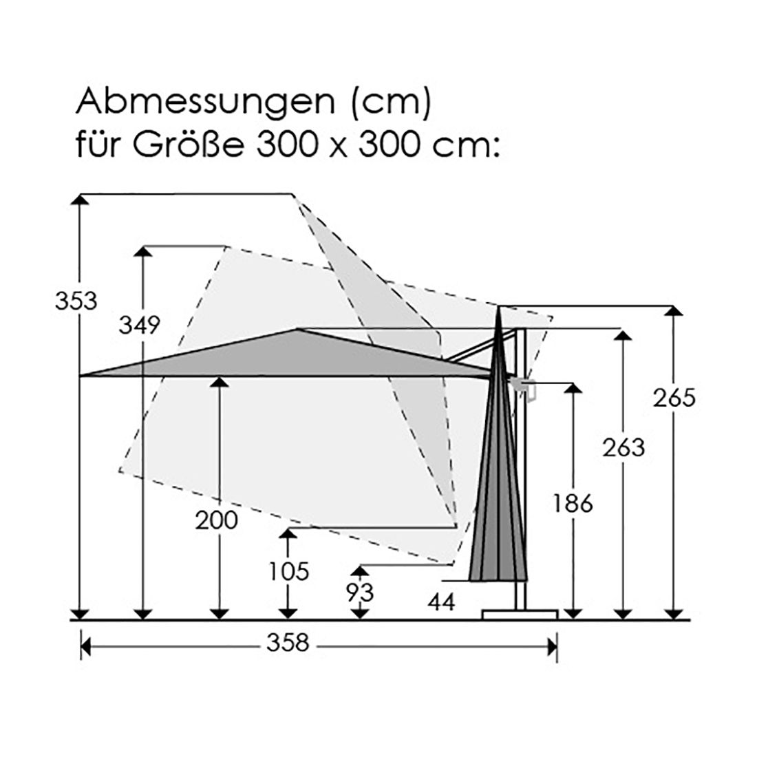 Schneider Rhodos Twist Ampelschirm 300x300cm