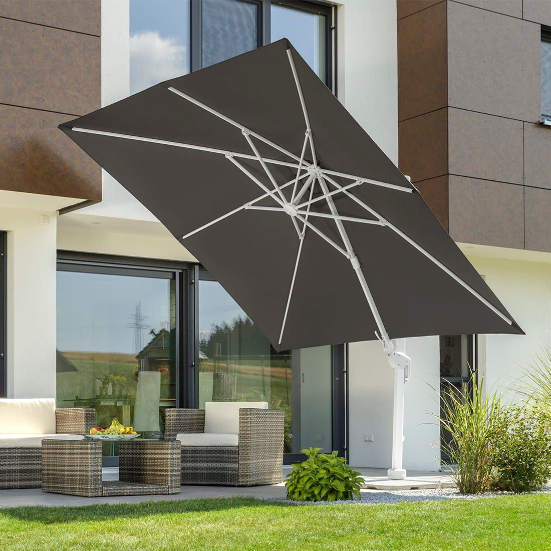 Schneider Rhodos Twist-Bianco Ampelschirm 300x300cm