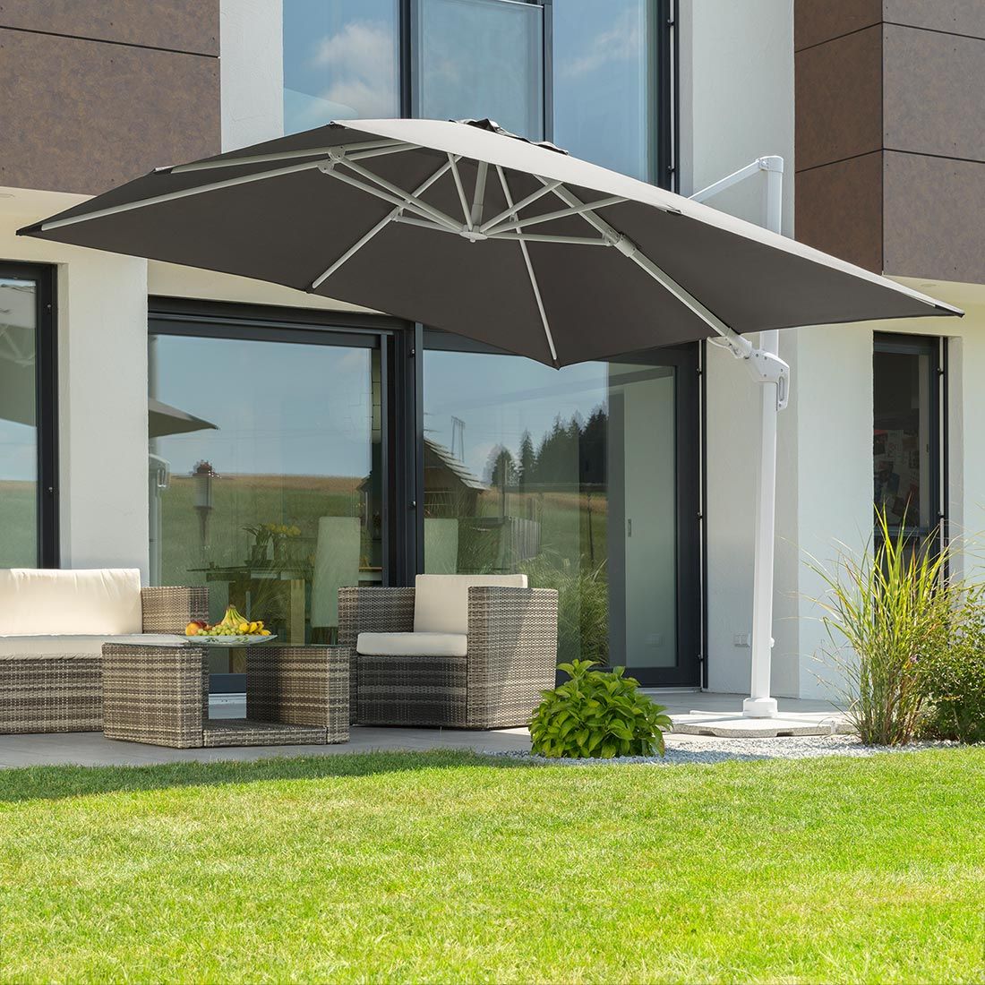 Schneider Rhodos Twist-Bianco Ampelschirm 300x300cm