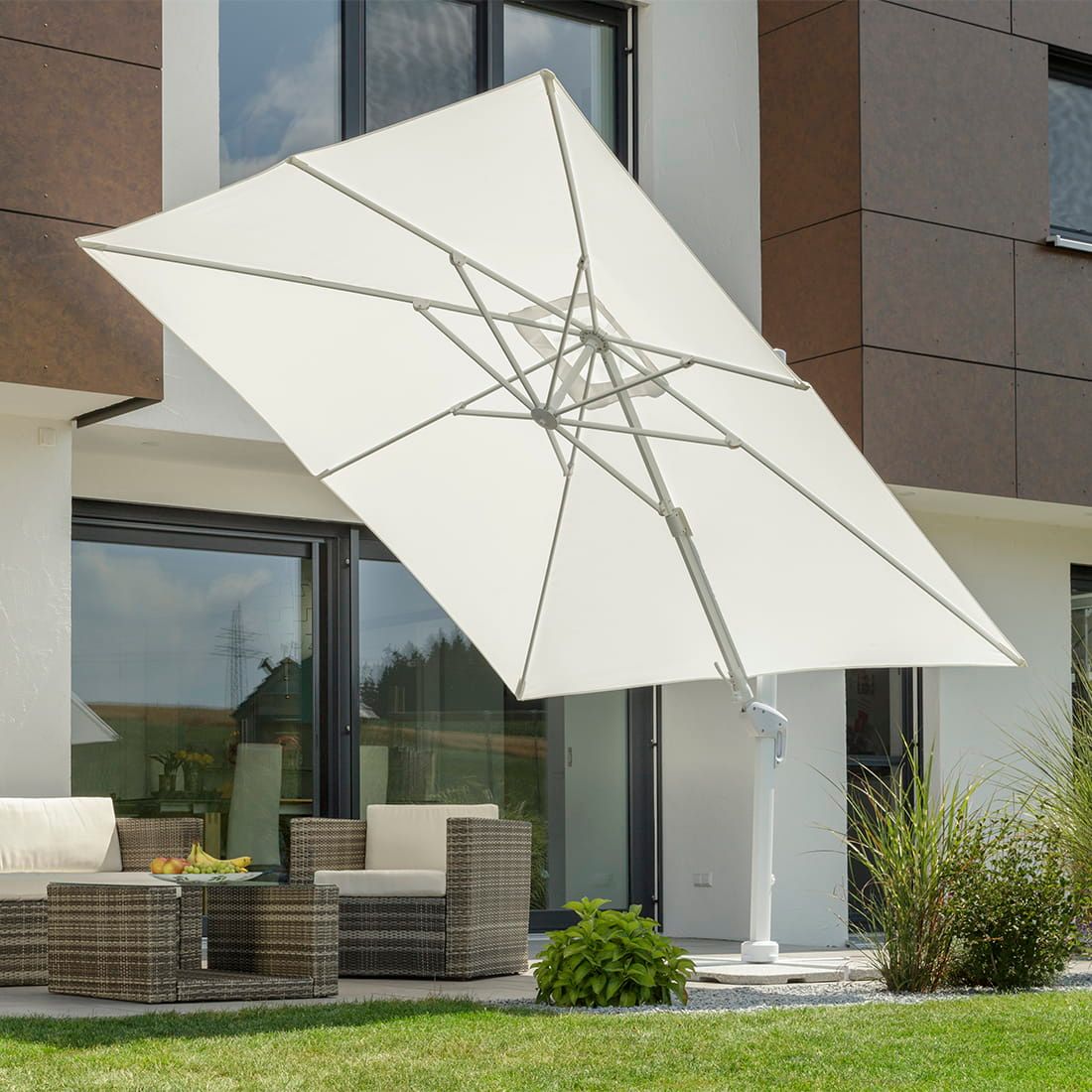 Schneider Rhodos Twist-Bianco Ampelschirm 300x300cm