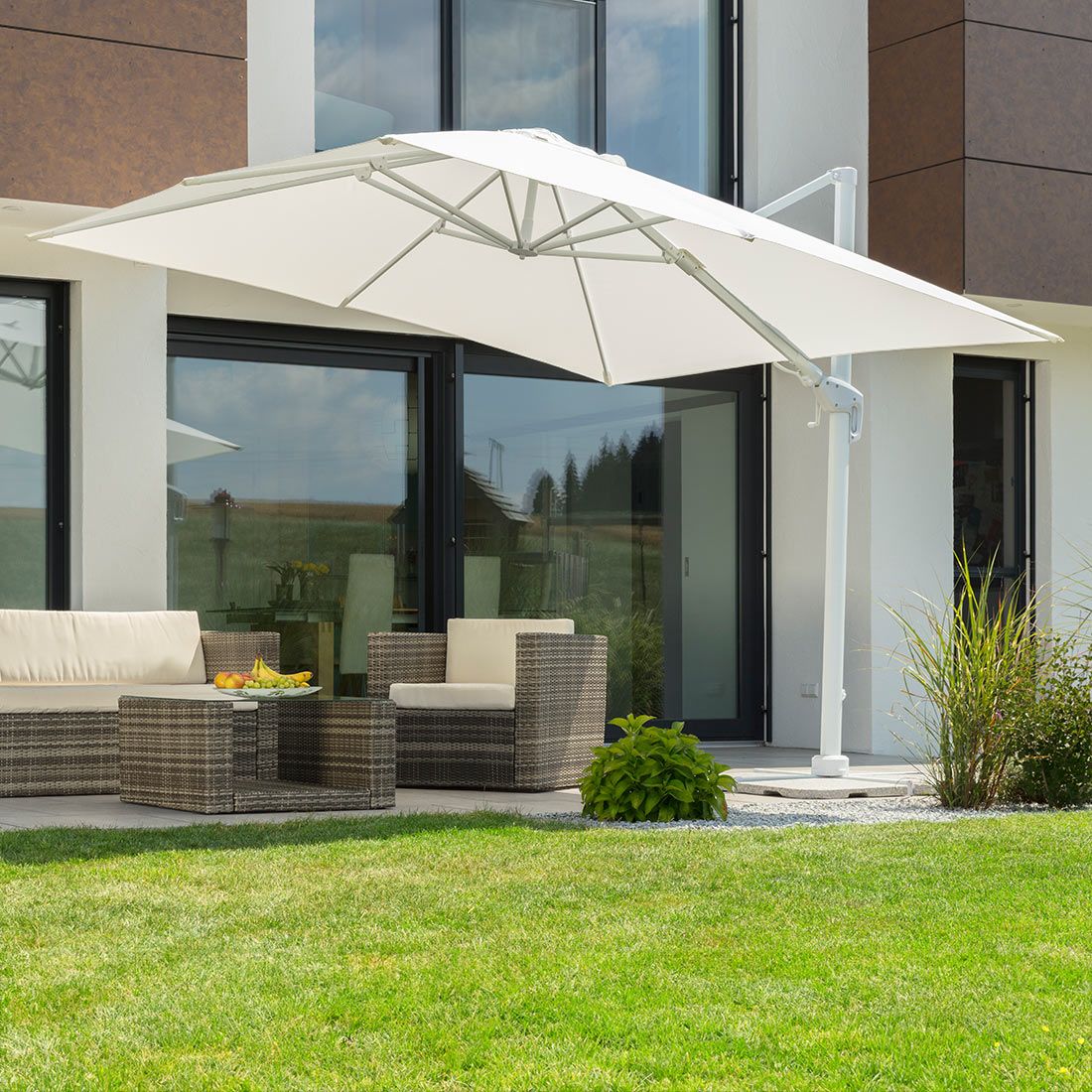 Schneider Rhodos Twist-Bianco Ampelschirm 300x300cm