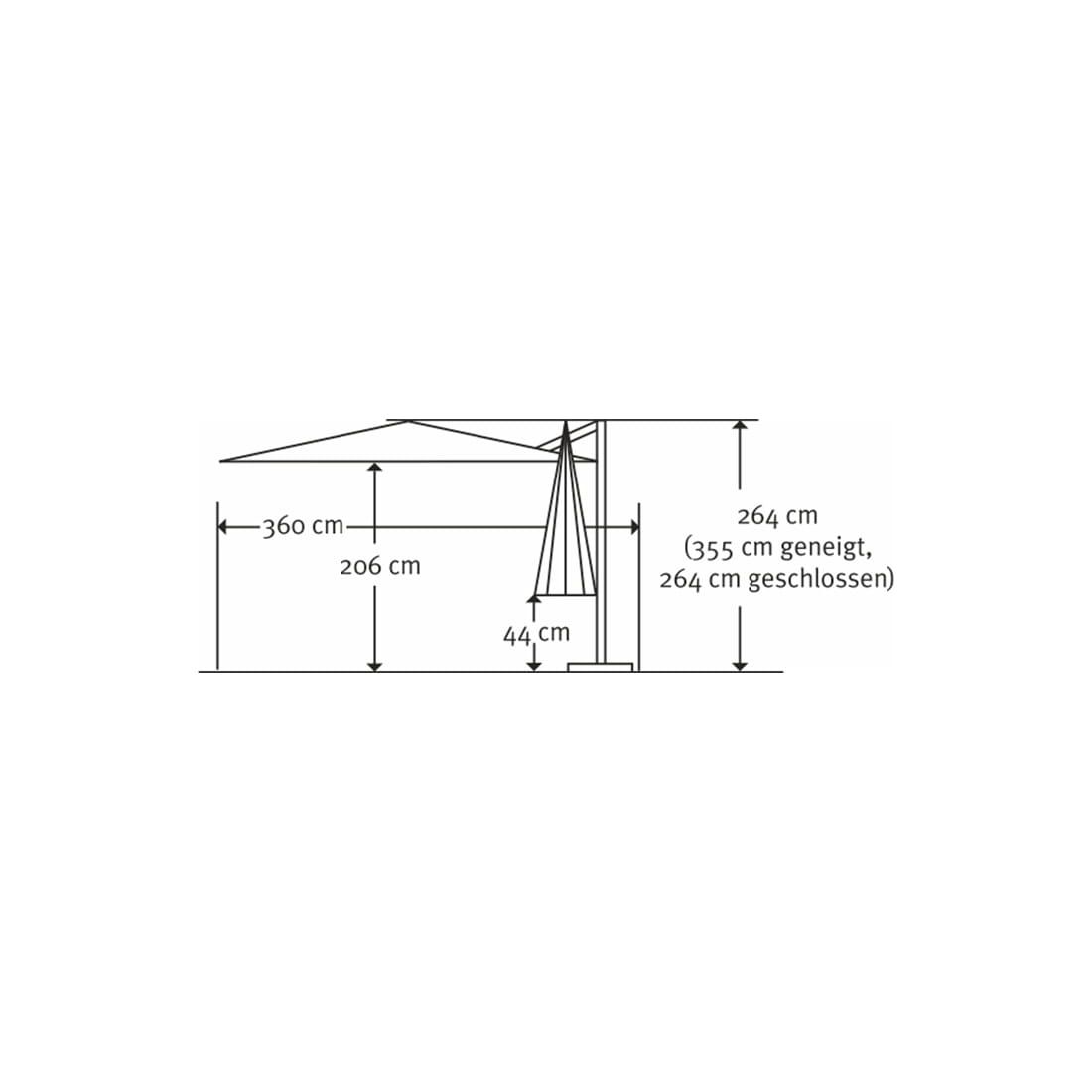 Schneider Rhodos Twist-Bianco Ampelschirm 300x300cm
