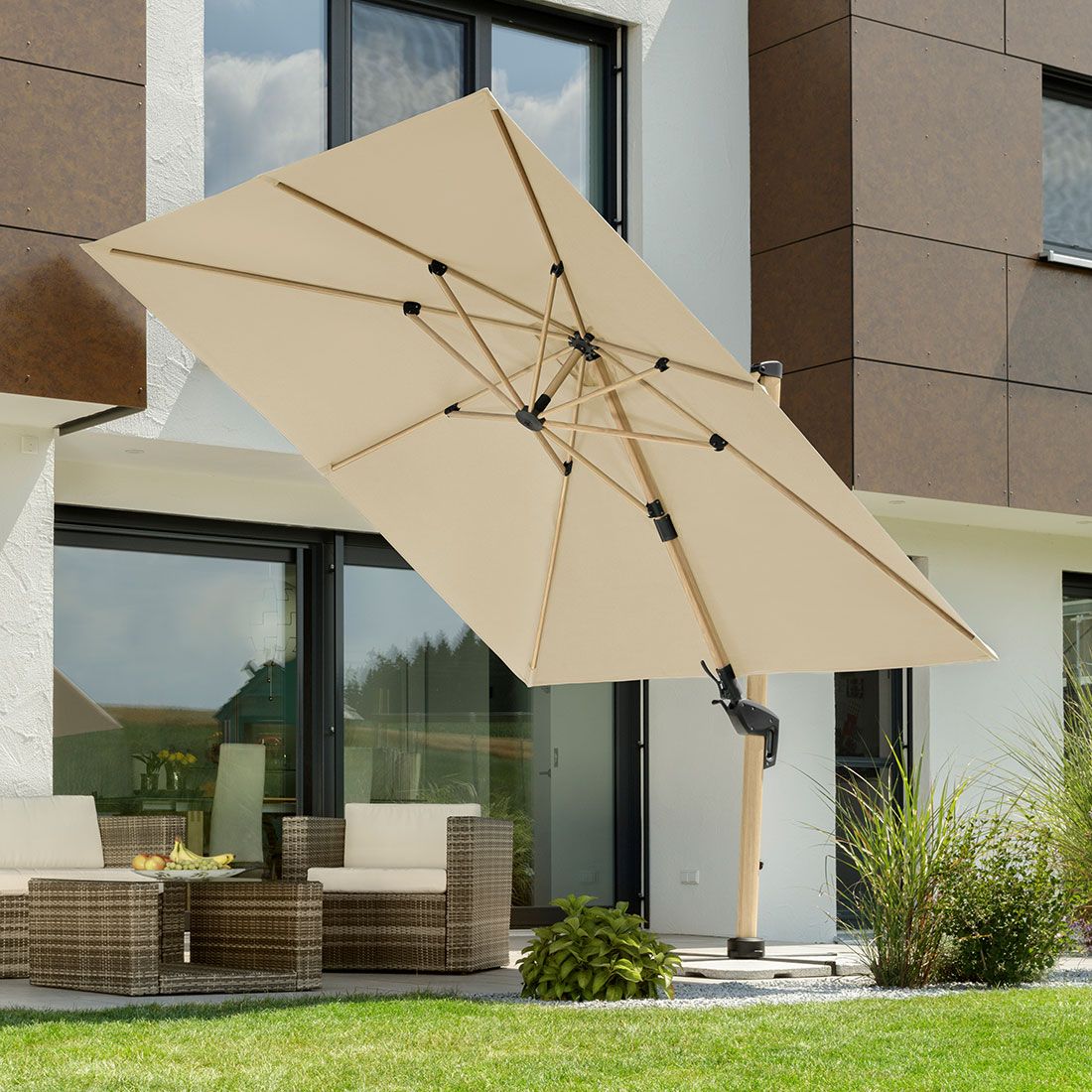 Schneider Rhodos Twist-Woody Ampelschirm 300x300cm