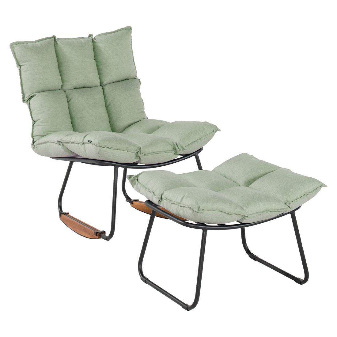 Schöner Wohnen Leska Schaukelstuhl inkl. Hocker Aluminium/Sunbrella