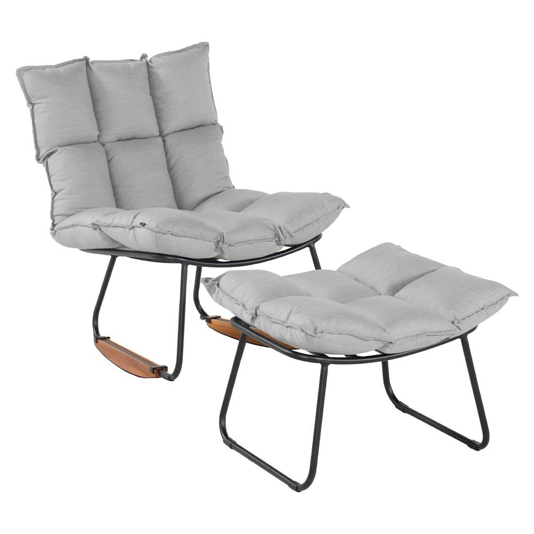 Schöner Wohnen Leska Schaukelstuhl ink.Hocker Aluminium/Sunbrella