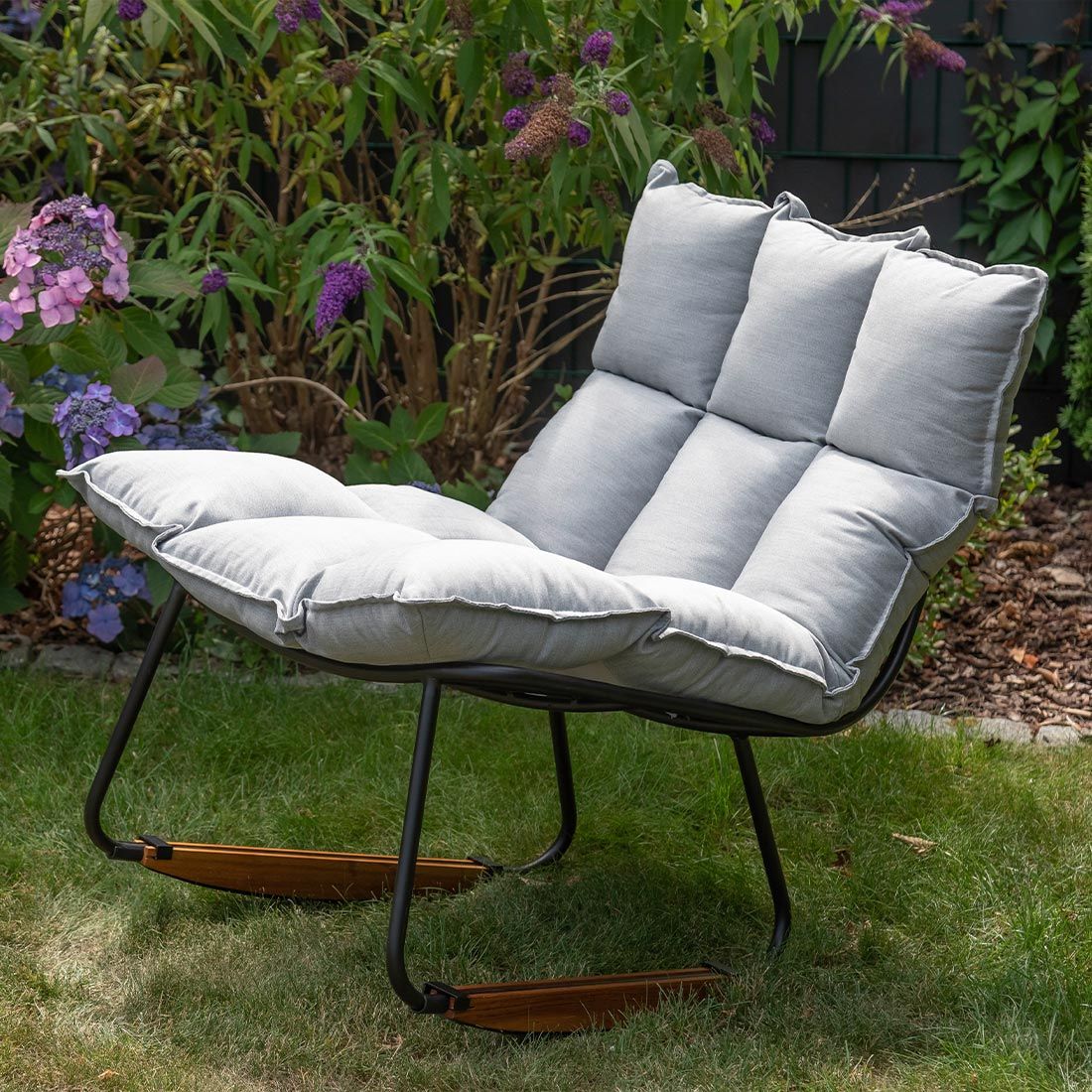 Schöner Wohnen Leska Schaukelstuhl ink.Hocker Aluminium/Sunbrella