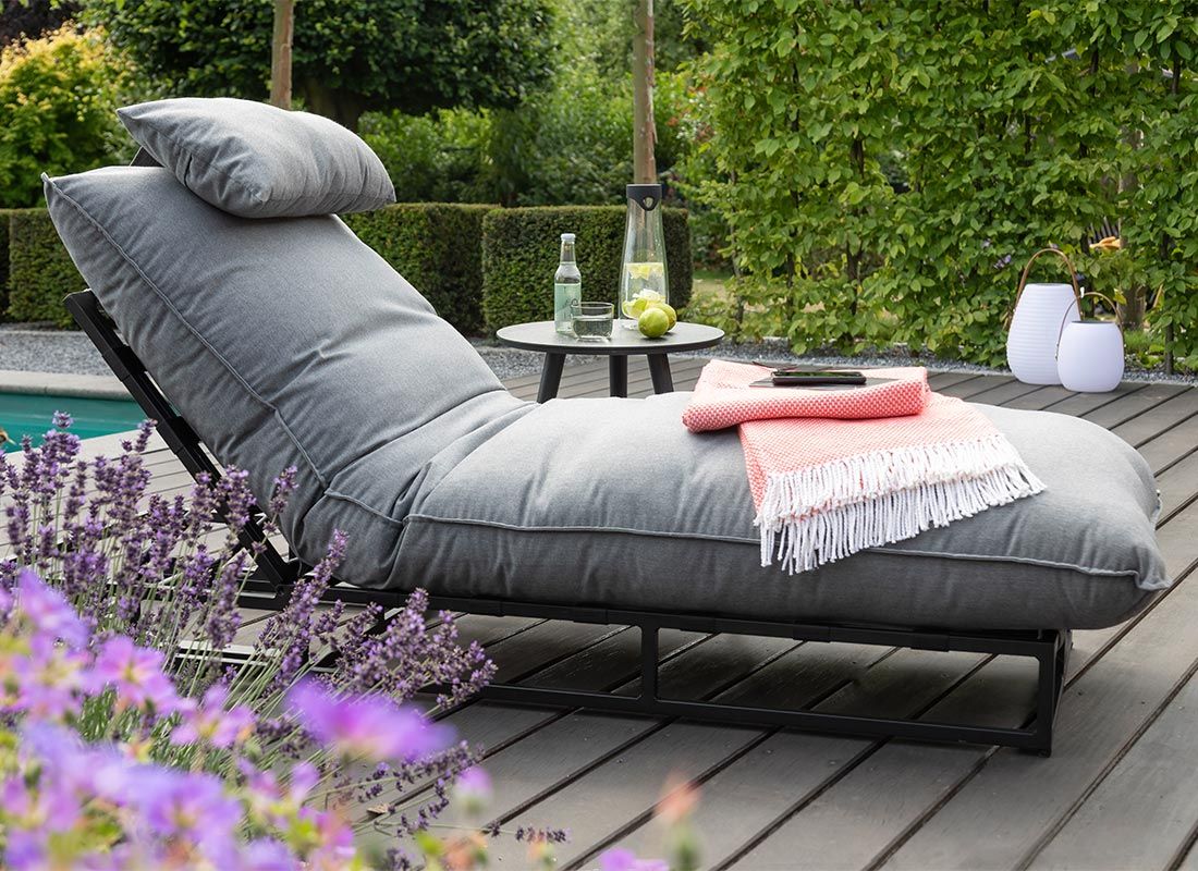Schöner Wohnen Lunen Gartenliege verstellbar Aluminium/Sunbrella