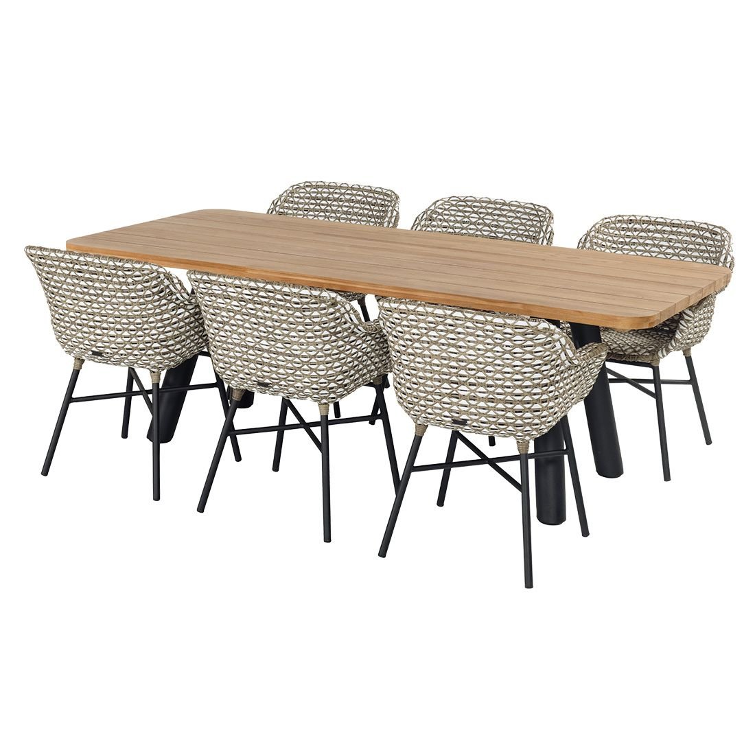 Schöner Wohnen Saba Gartentisch 220x100cm Aluminium/Teak