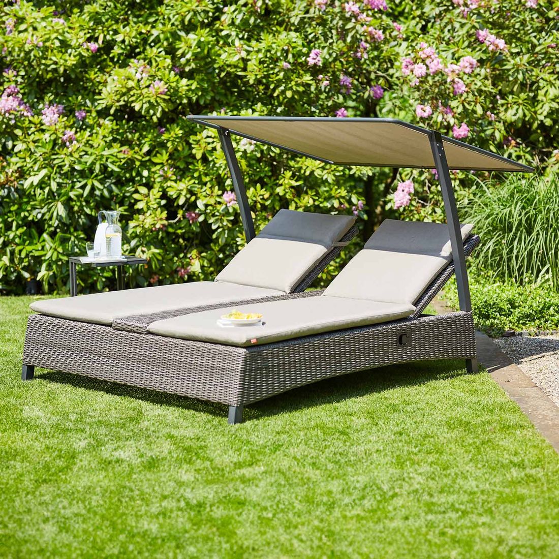 Siena Garden Corido Daybed inkl. Dach Aluminium/Gardino-Geflecht