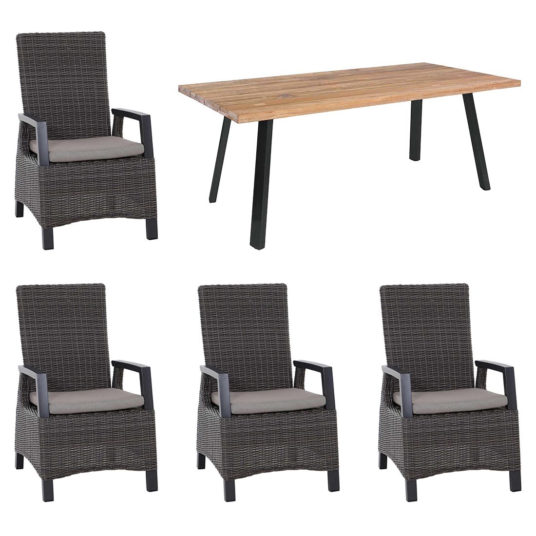 Siena Garden Corido Gartenmöbel-Set M (4 Plätze) mit OUTLIV. Tisch 200x100cm