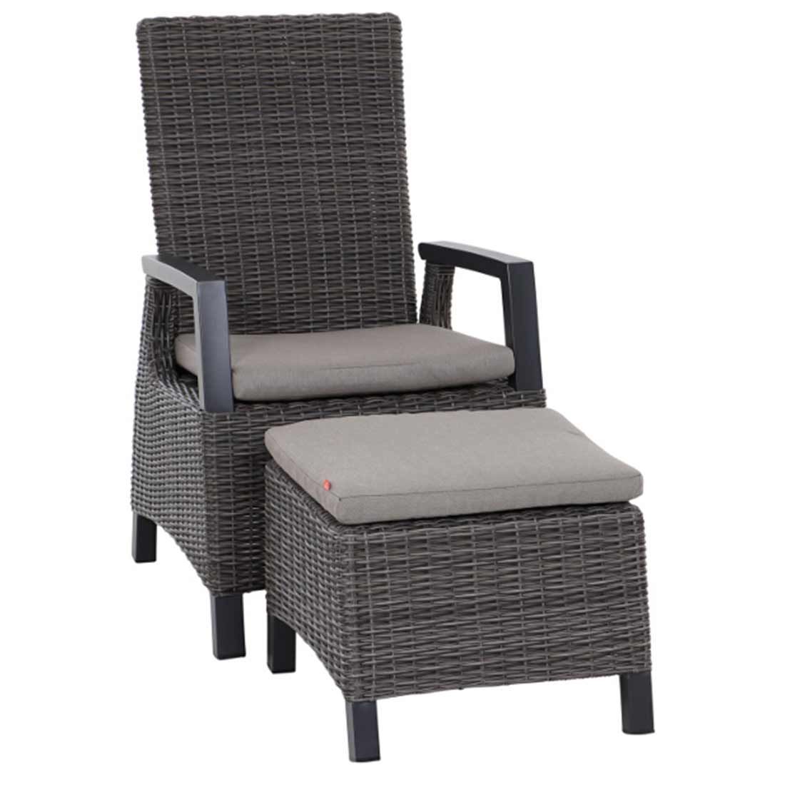Siena Garden Corido Loungehocker Geflecht inkl. Kissen
