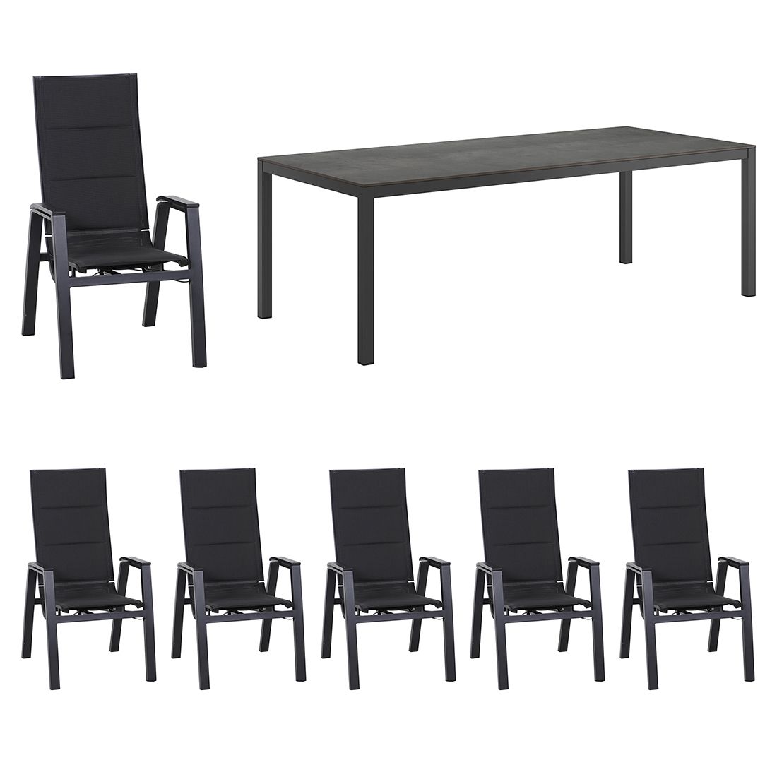 Siena Garden Milano Gartenmöbel-Set L (6 Plätze) Tisch 220x100cm