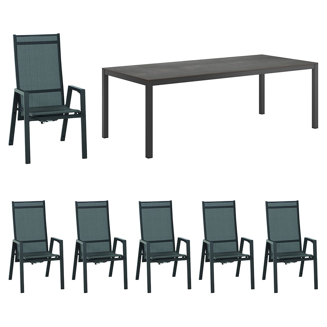 Siena Garden Savona Gartenmöbelset 7-tlg. mit Tisch 220x100 cm