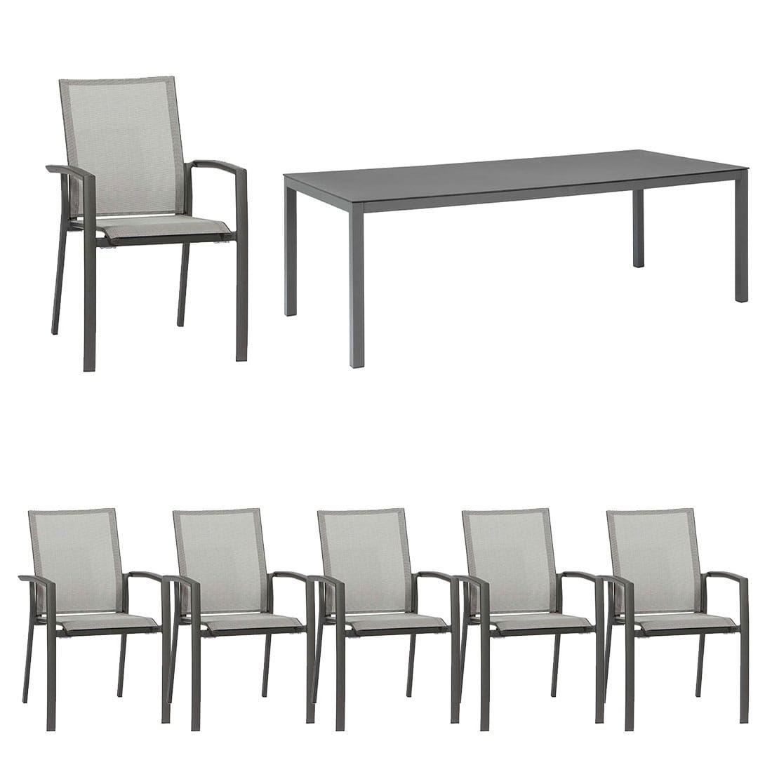 Siena Garden Velia Gartenmöbel-Set L (6 Plätze) Tisch 220x100cm