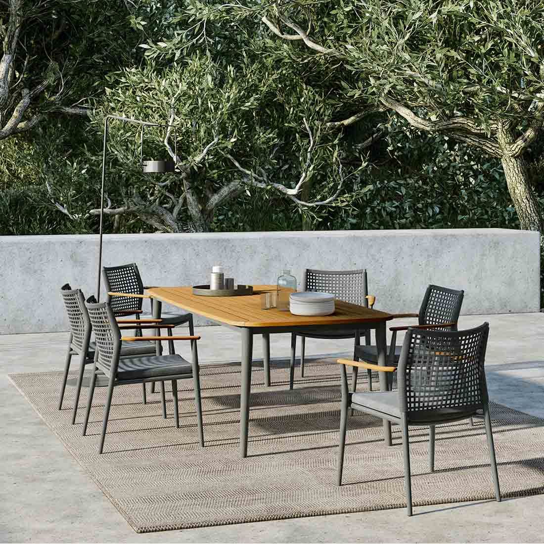 Solpuri Charlie Gartentisch 170x100 cm Aluminium/Teak