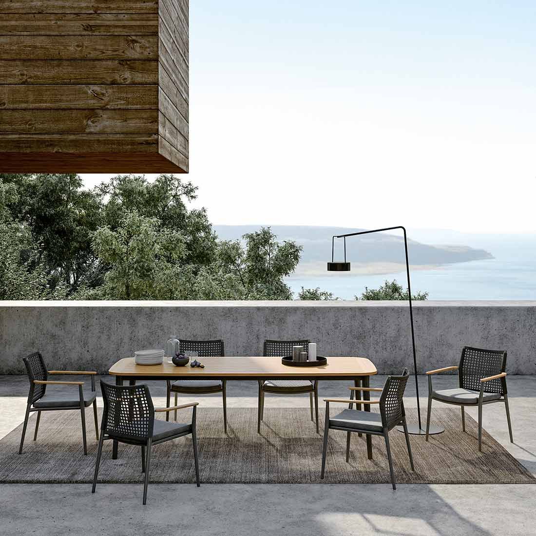 Solpuri Charlie Gartentisch 170x100 cm Aluminium/Teak