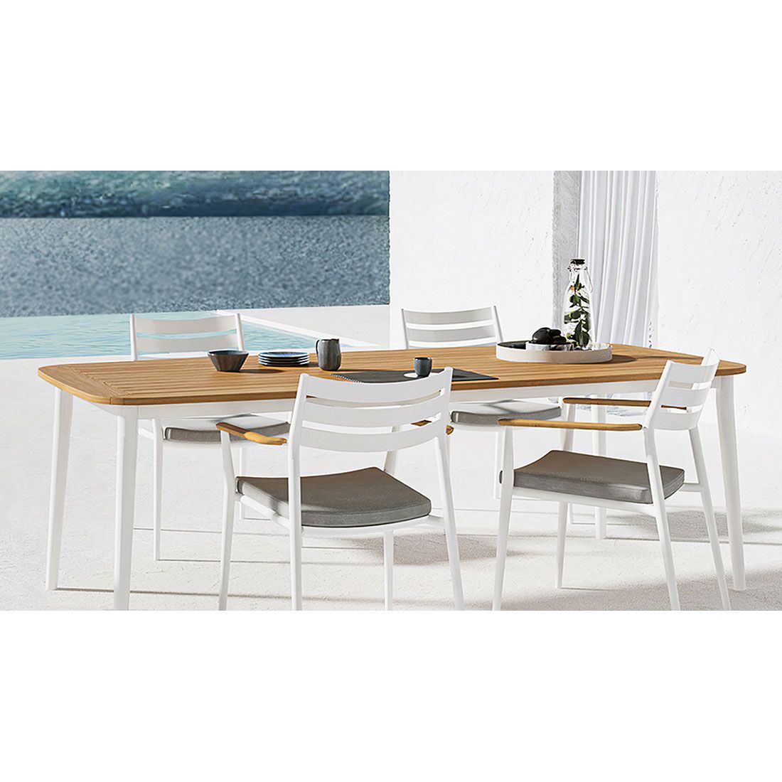 Solpuri Charlie Gartentisch 170x100 cm Aluminium/Teak