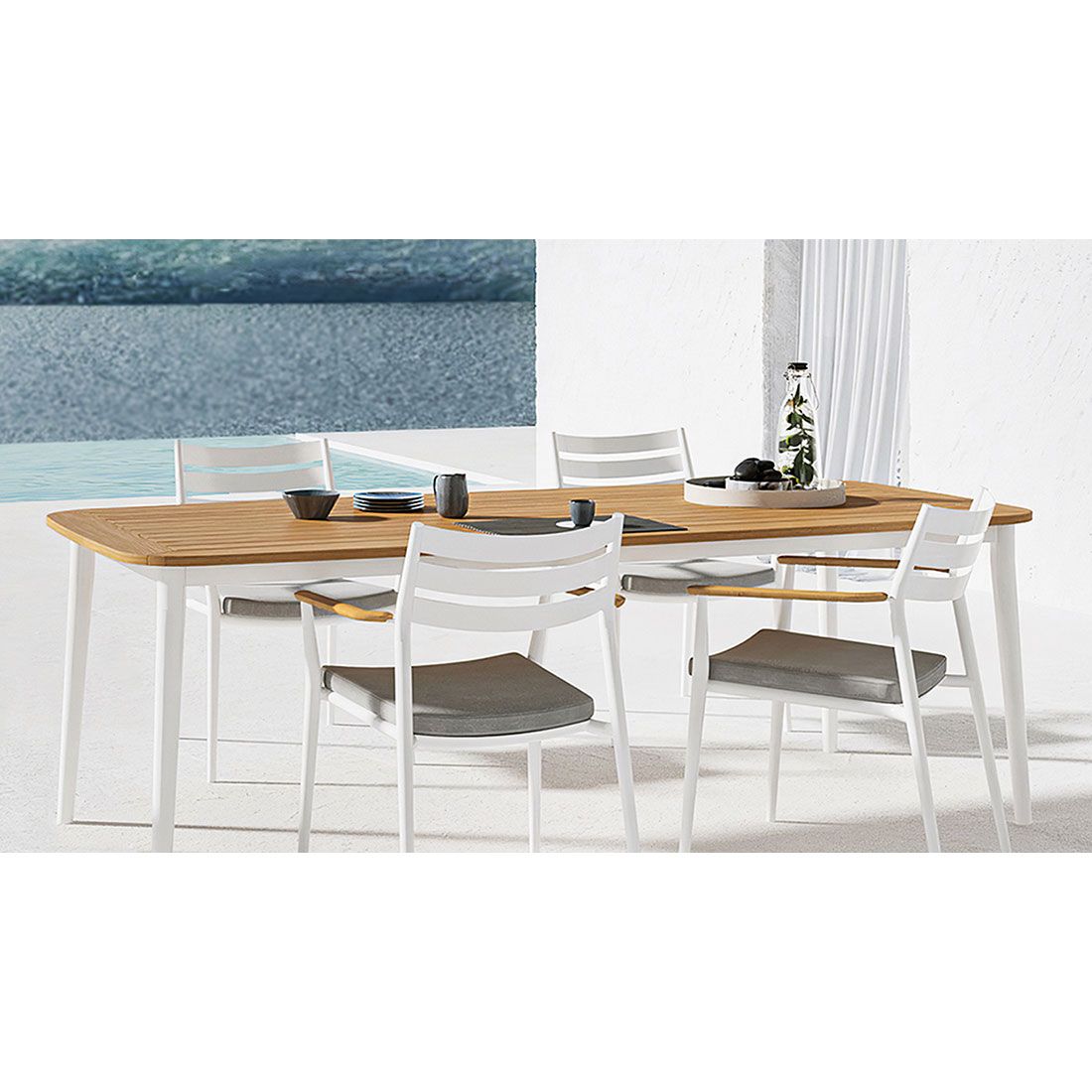 Solpuri Charlie Gartentisch 230x100 cm Aluminium/Teak