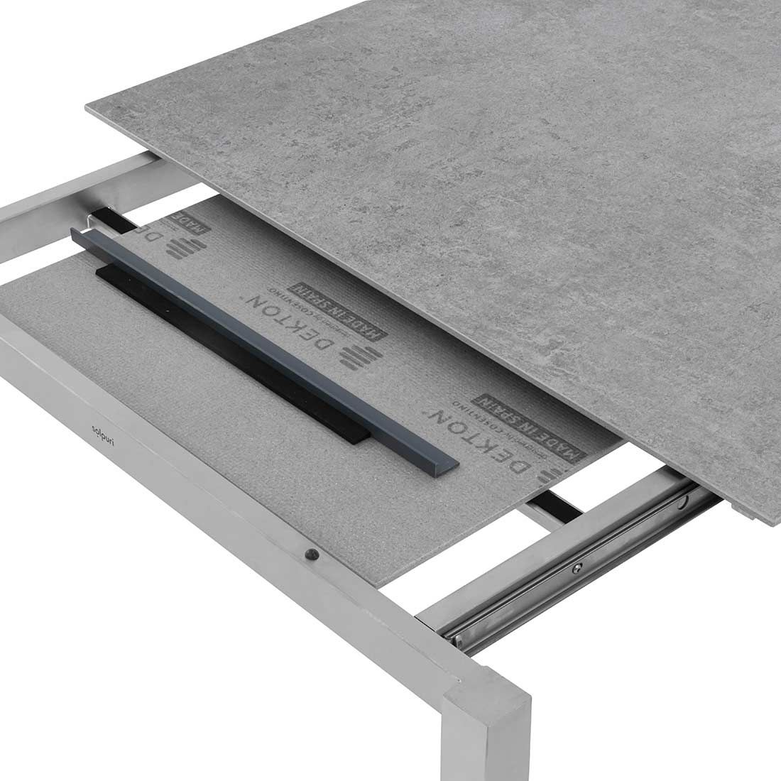Solpuri Classic Ausziehtisch 160/220x100 cm Edelstahl/Dekton