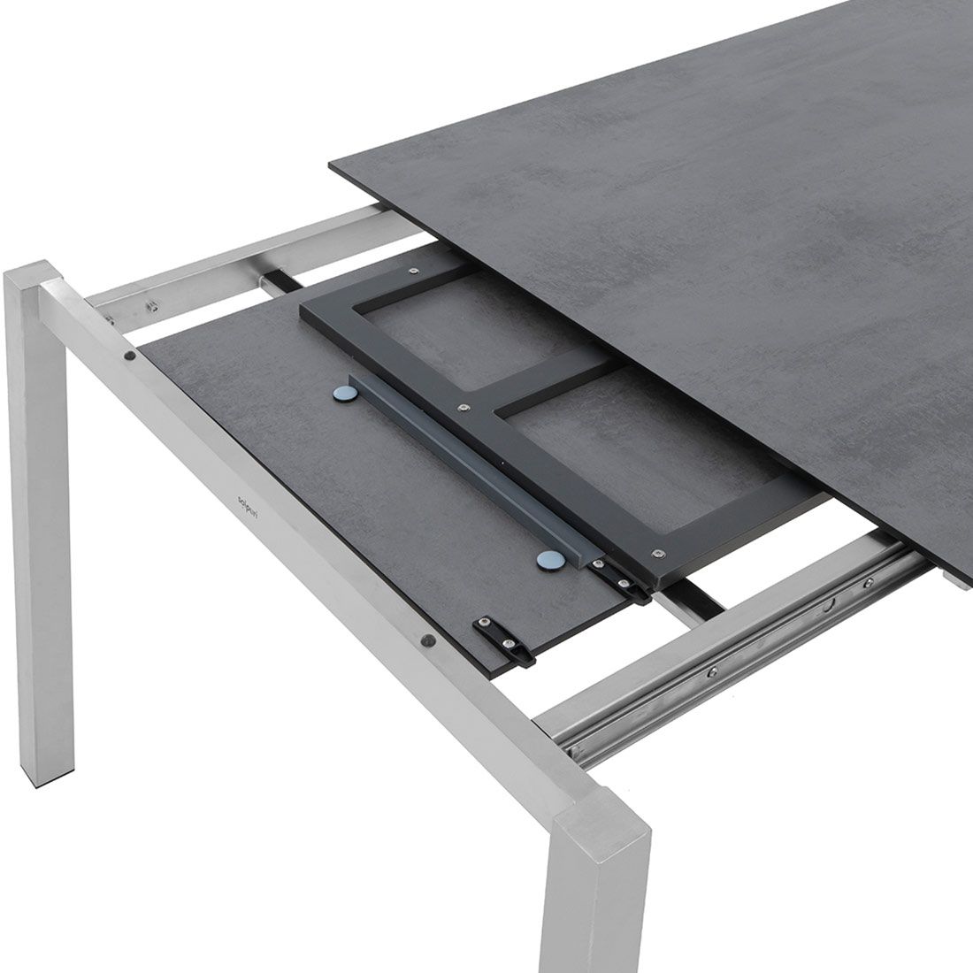 Solpuri Classic Ausziehtisch 160/220x100 cm Edelstahl/HPL