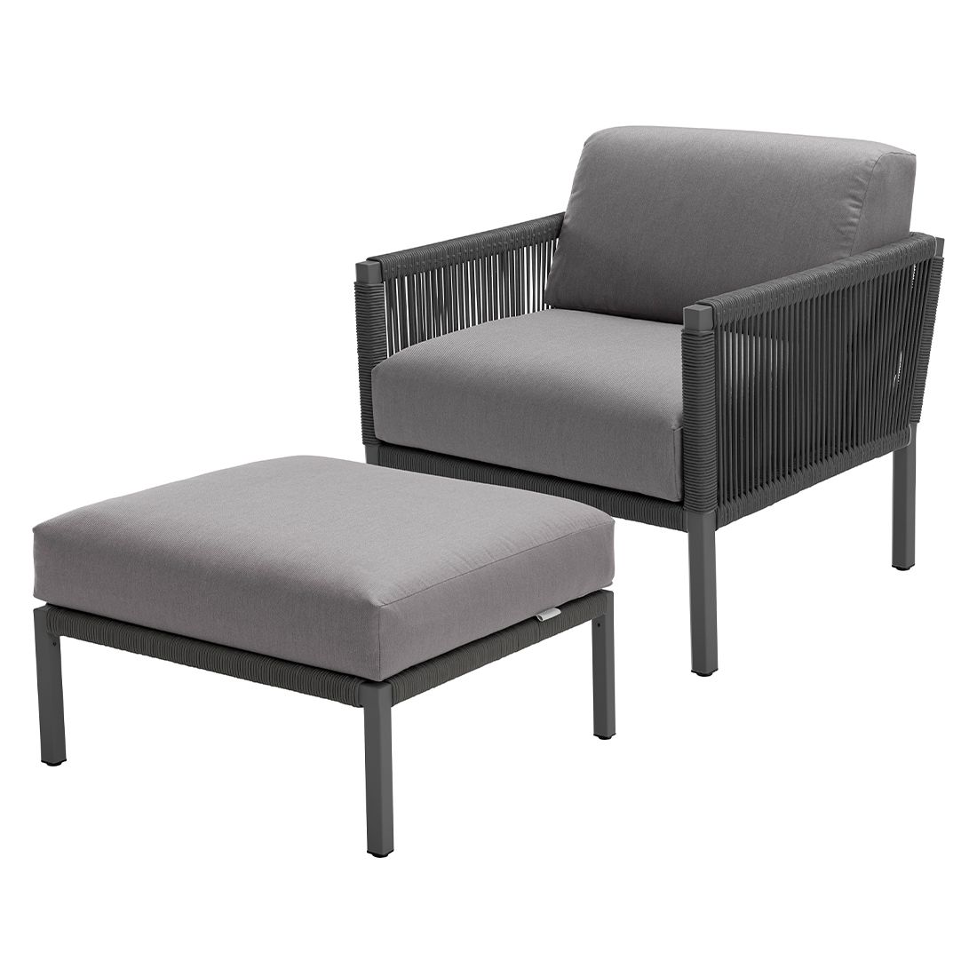 Solpuri Club Loungehocker Aluminium/Rope/Acryl