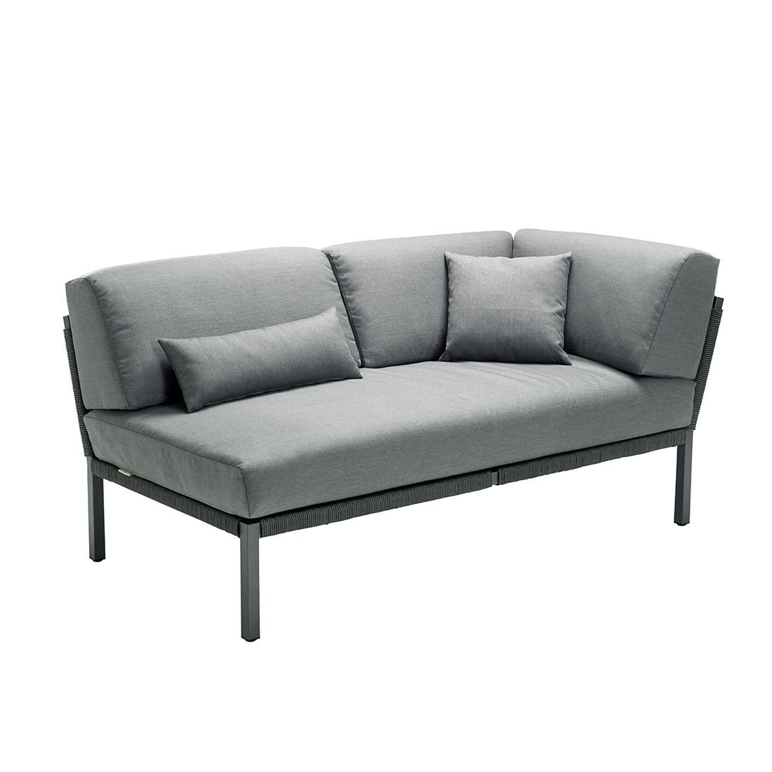 Solpuri Club Ecklounge 3-tlg. Tisch 80x80cm Aluminium/Rope