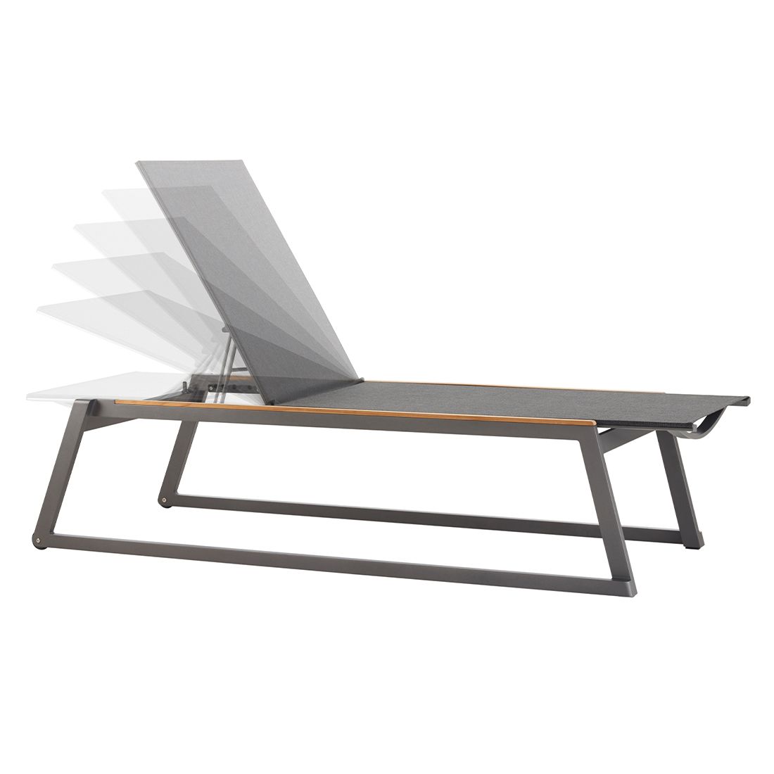 Solpuri Foxx Gartenliege Aluminium/Textilene/Teak