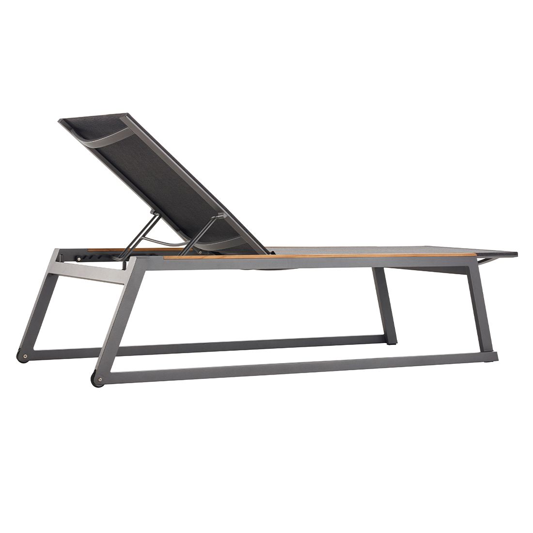 Solpuri Foxx Gartenliege Aluminium/Textilene/Teak