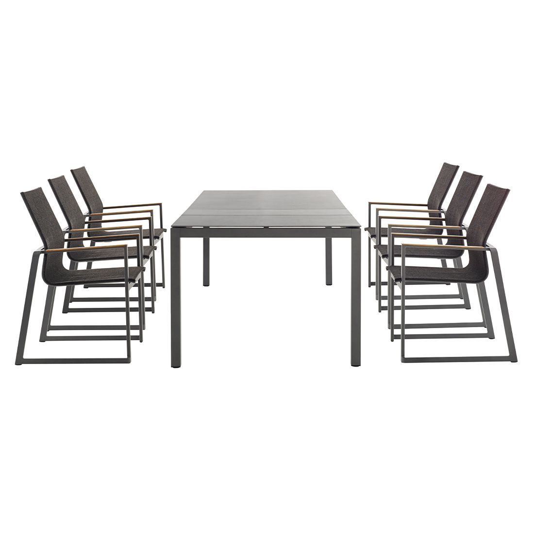 Solpuri Foxx Stapelsessel Aluminium/Textilene/Teak