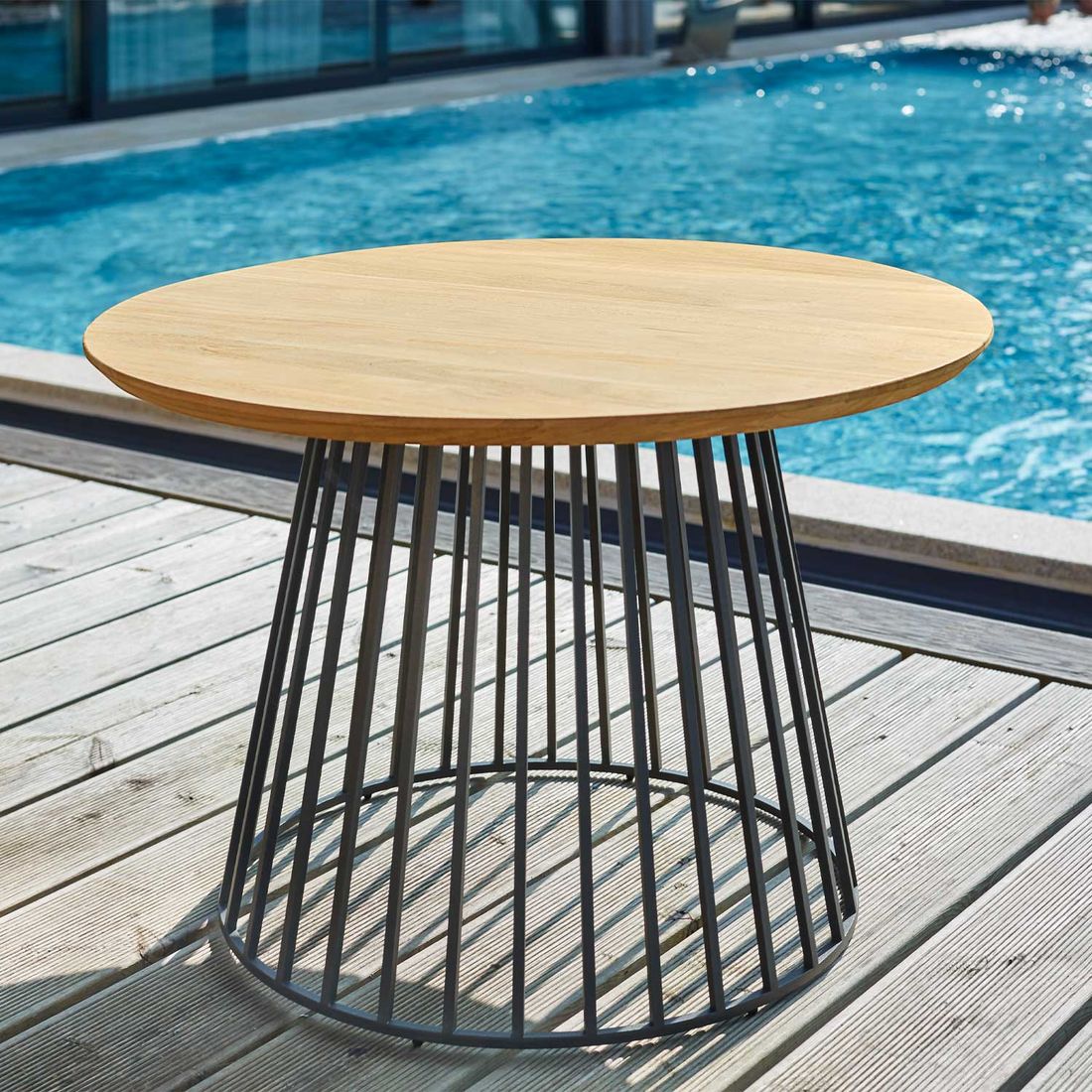 Solpuri Grid Beistelltisch Garten Aluminium/Teak