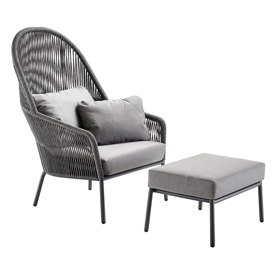 Solpuri Loop Loungesessel Aluminium/Rope