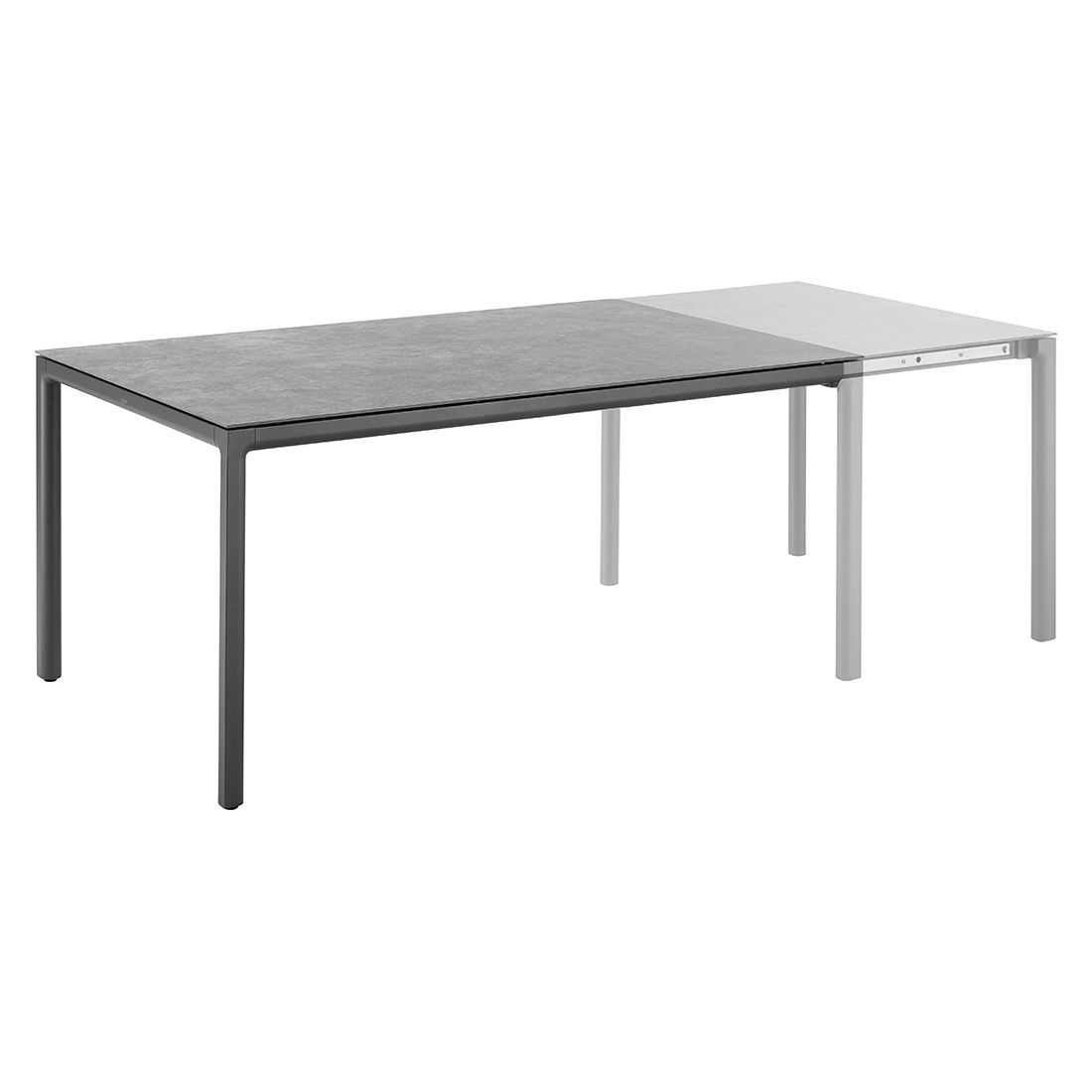 Solpuri Soft Ausziehtisch 160/220x100 cm Aluminium/Dekton