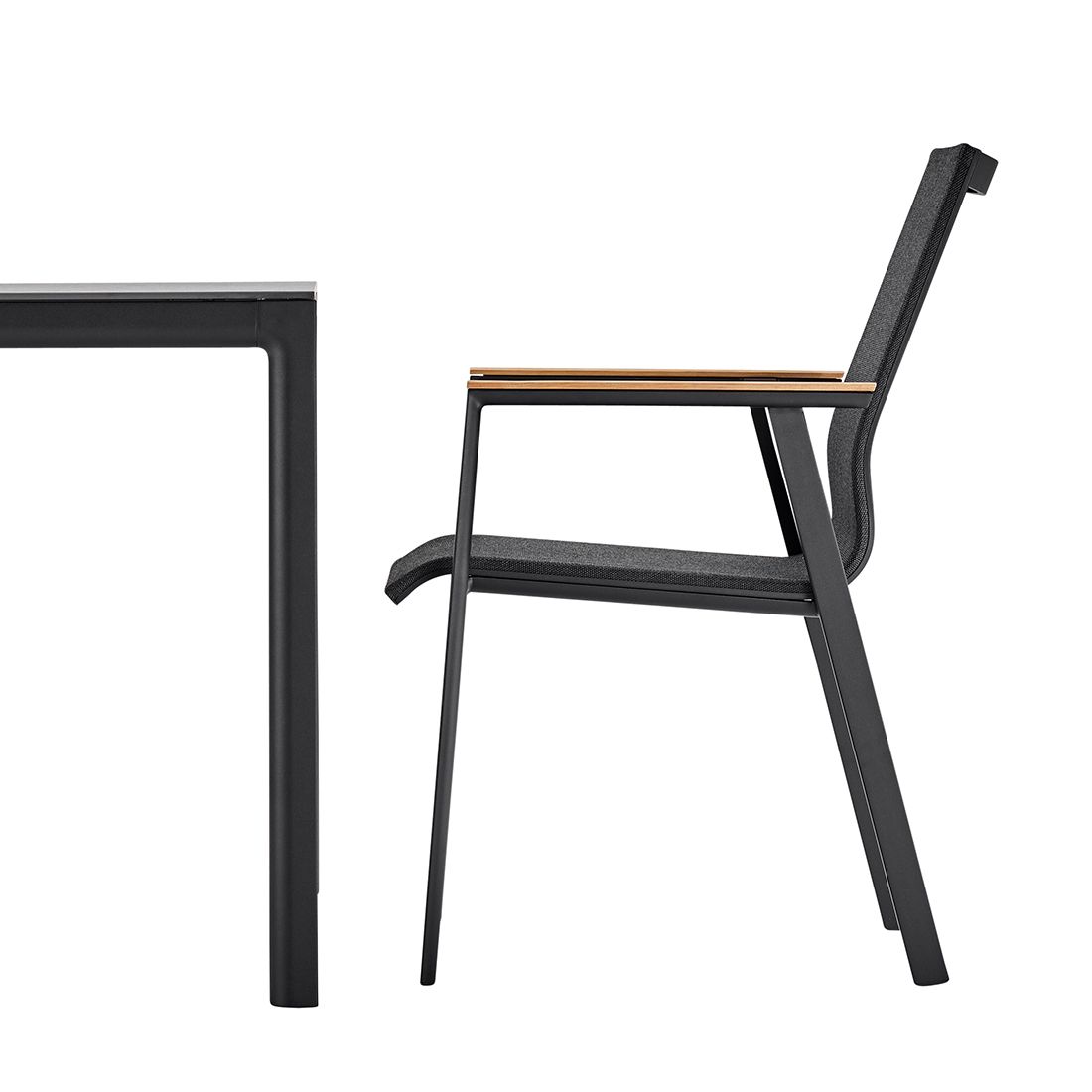 Solpuri Soul Stapelsessel Aluminium/Textilene/Teak
