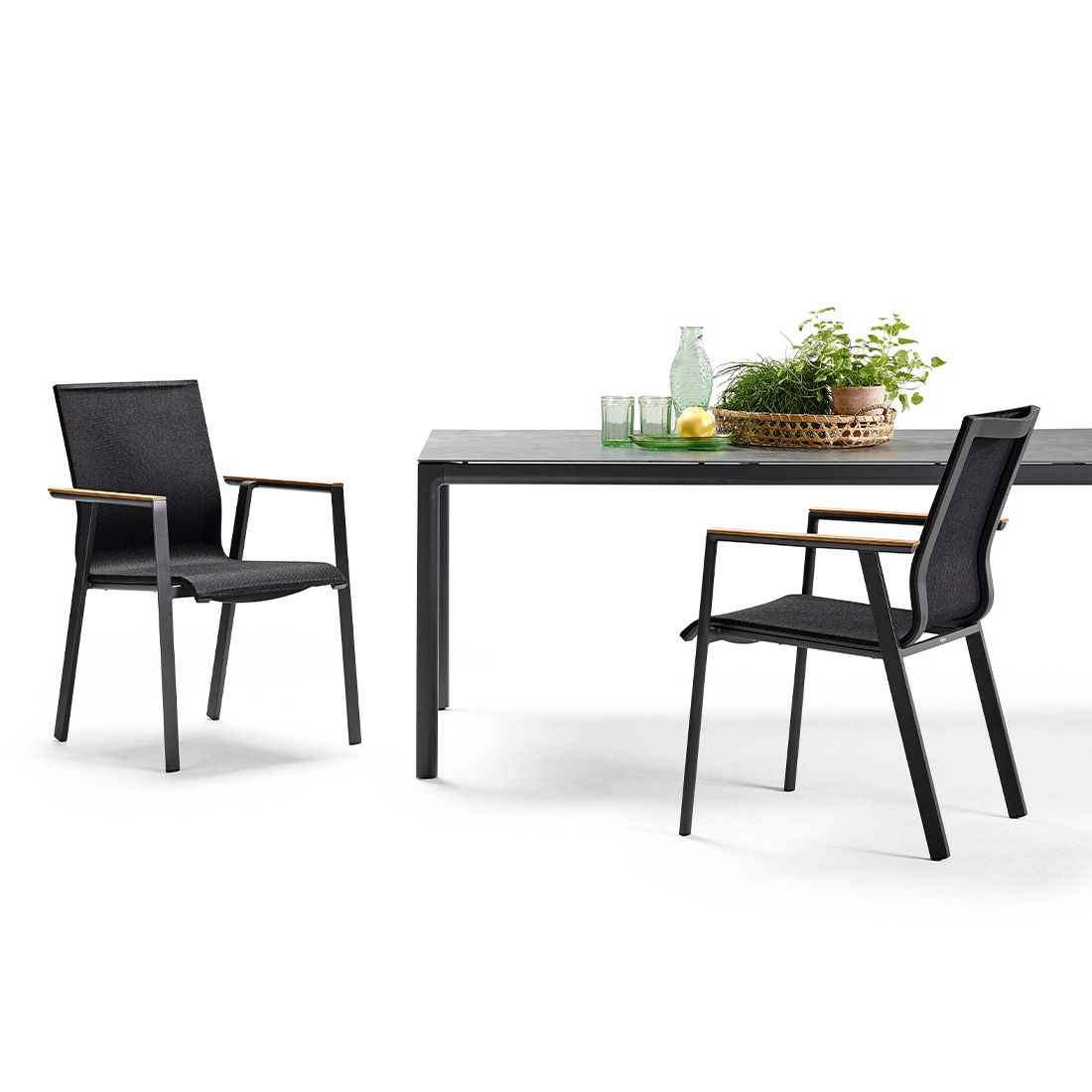 Solpuri Soul Stapelsessel Aluminium/Textilene/Teak