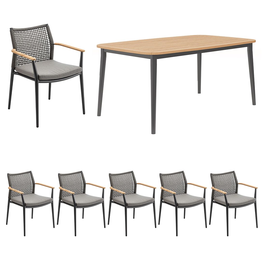 Solpuri Vera Gartenmöbel-Set L (6 Plätze) Tisch 170x100cm