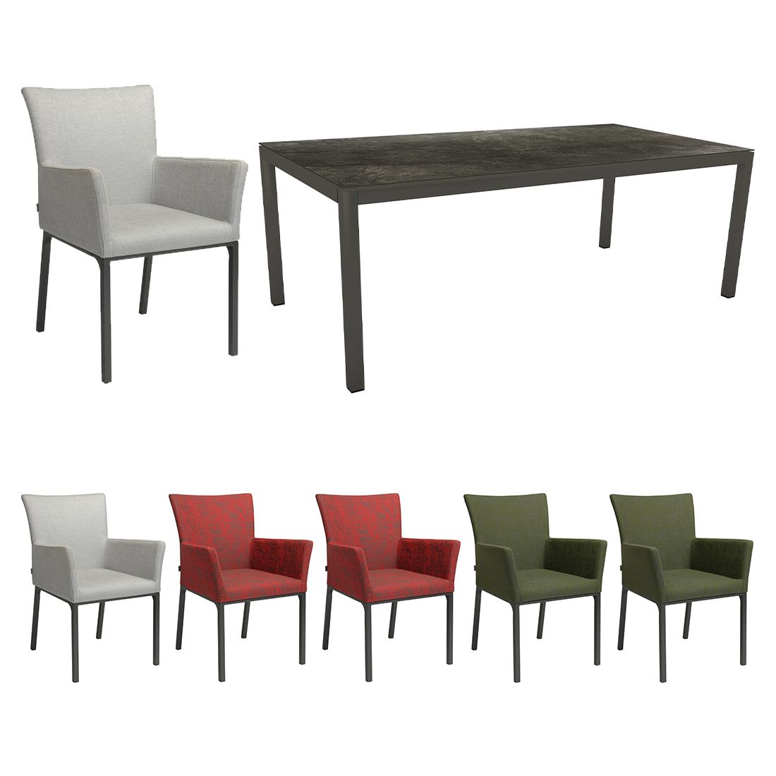 Stern Artus Gartenmöbel-Set 7-tlg. Tisch 200x100cm