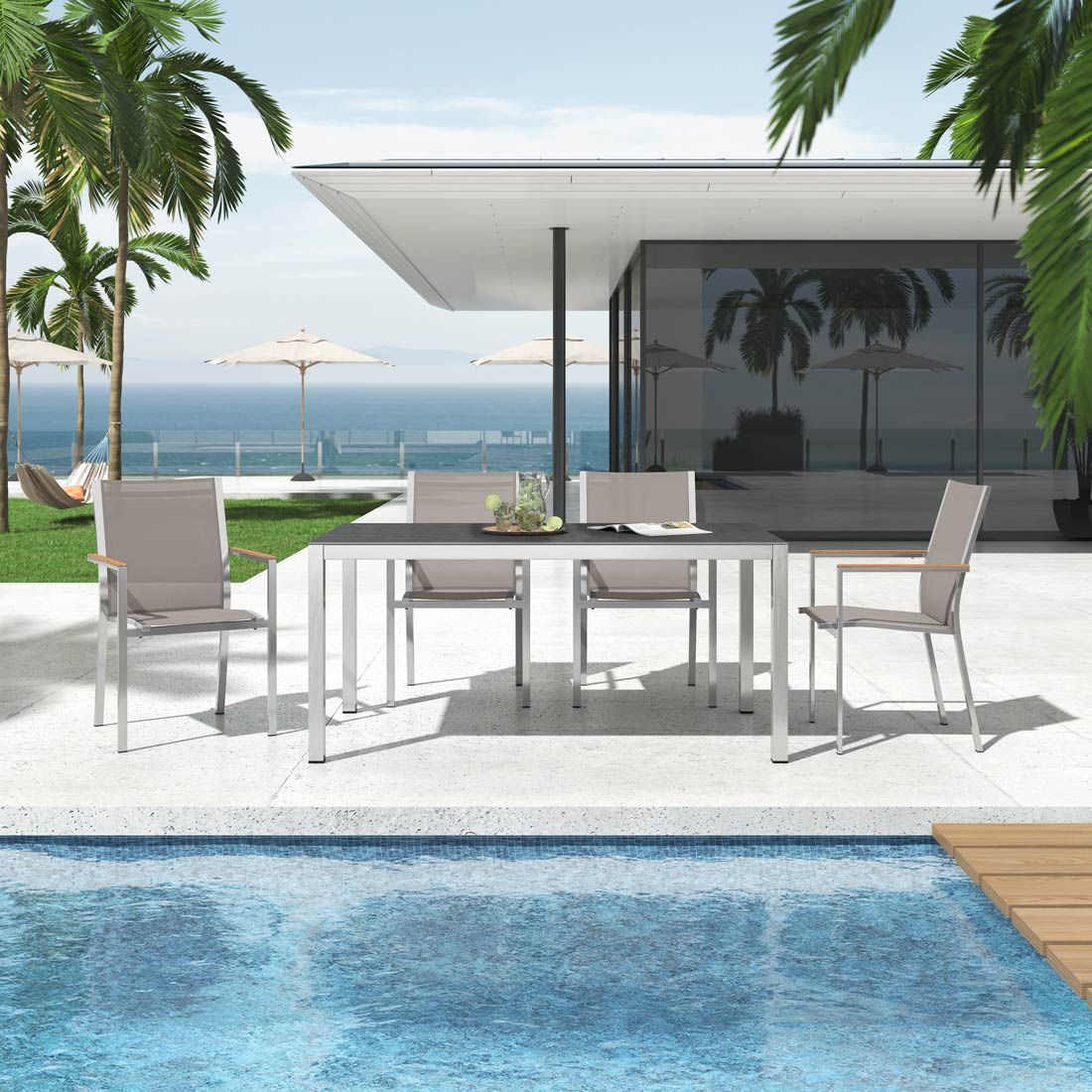Stern Cardiff Gartenmöbel-Set M (4 Plätze) mit OUTLIV. Tisch 160x90cm