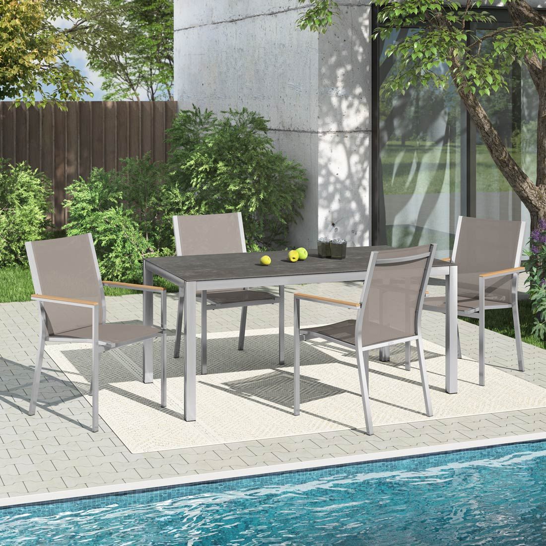 Stern Cardiff Gartenmöbel-Set 5-tlg. Tisch 160x90cm