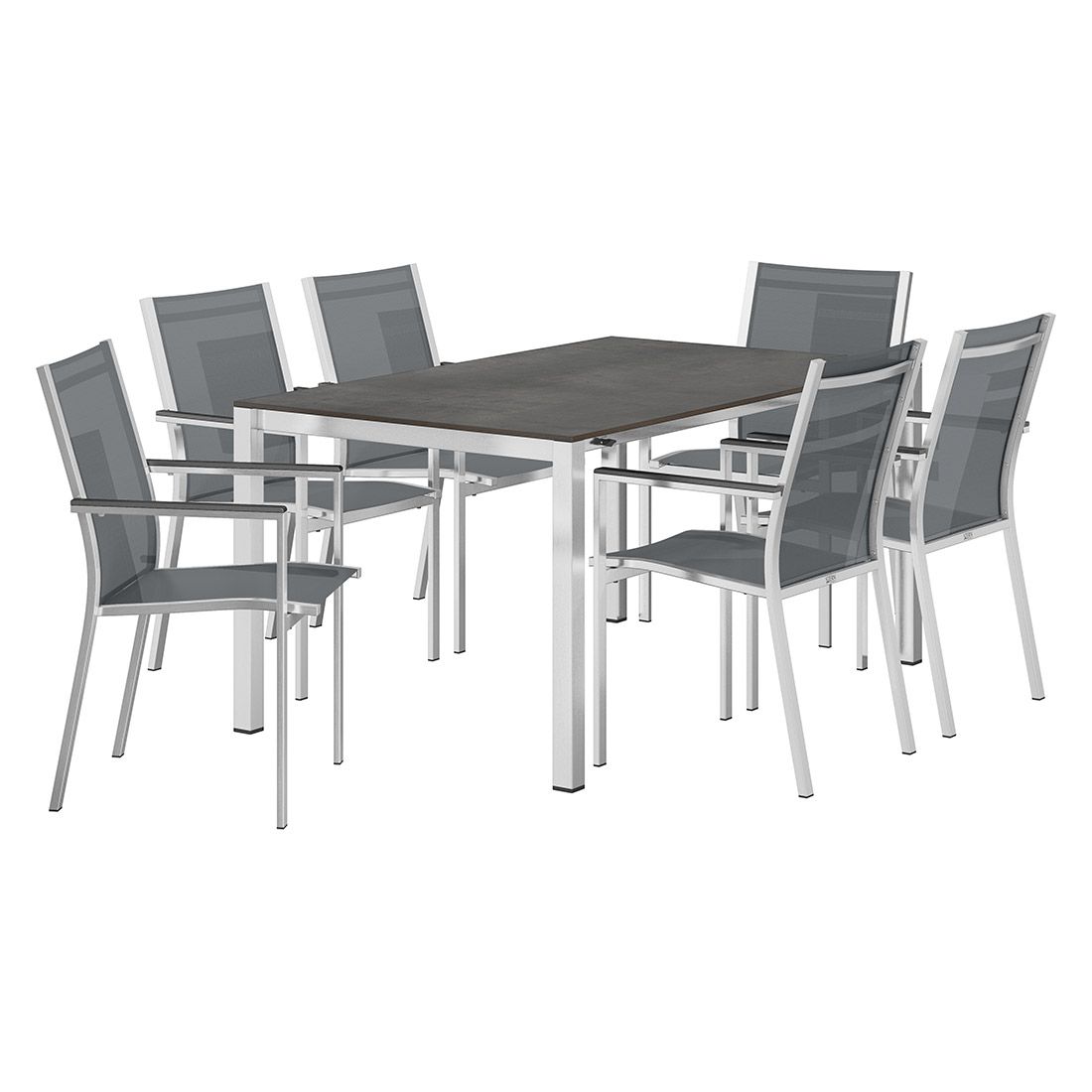 Stern Cardiff Gartenmöbel-Set 7-tlg. mit OUTLIV. Tisch 160/217/267x91cm