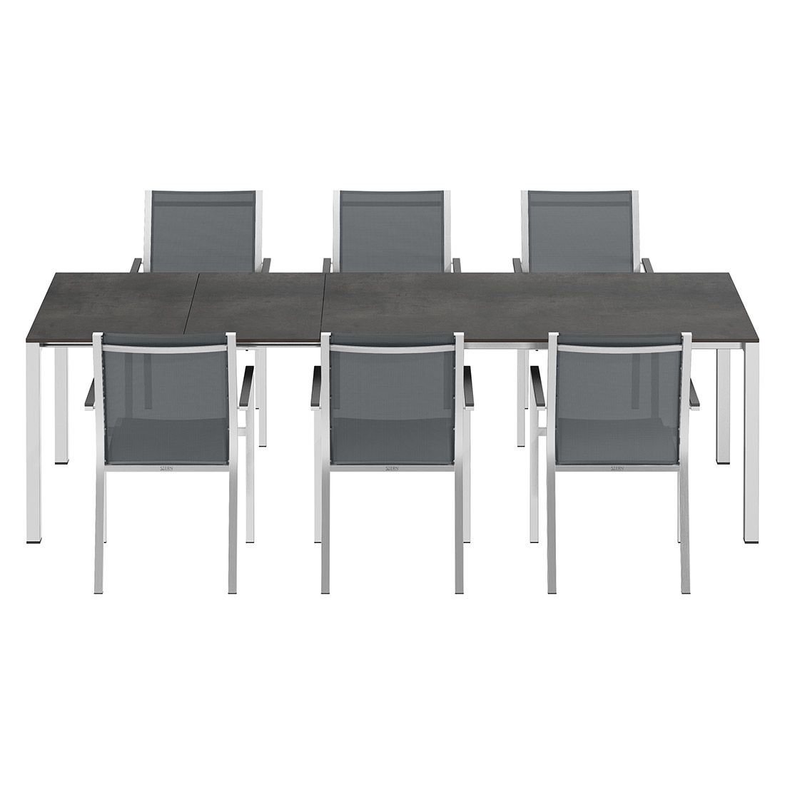 Stern Cardiff Gartenmöbel-Set 7-tlg. mit OUTLIV. Tisch 160/217/267x91cm