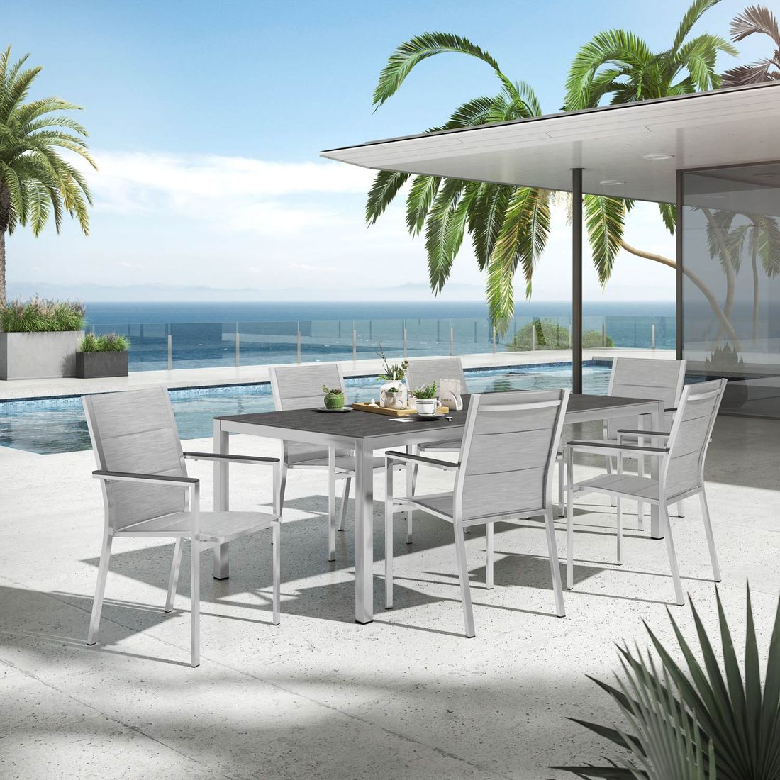 Stern Cardiff Gartenmöbel-Set L (6 Plätze) mit OUTLIV. Tisch 220x100cm