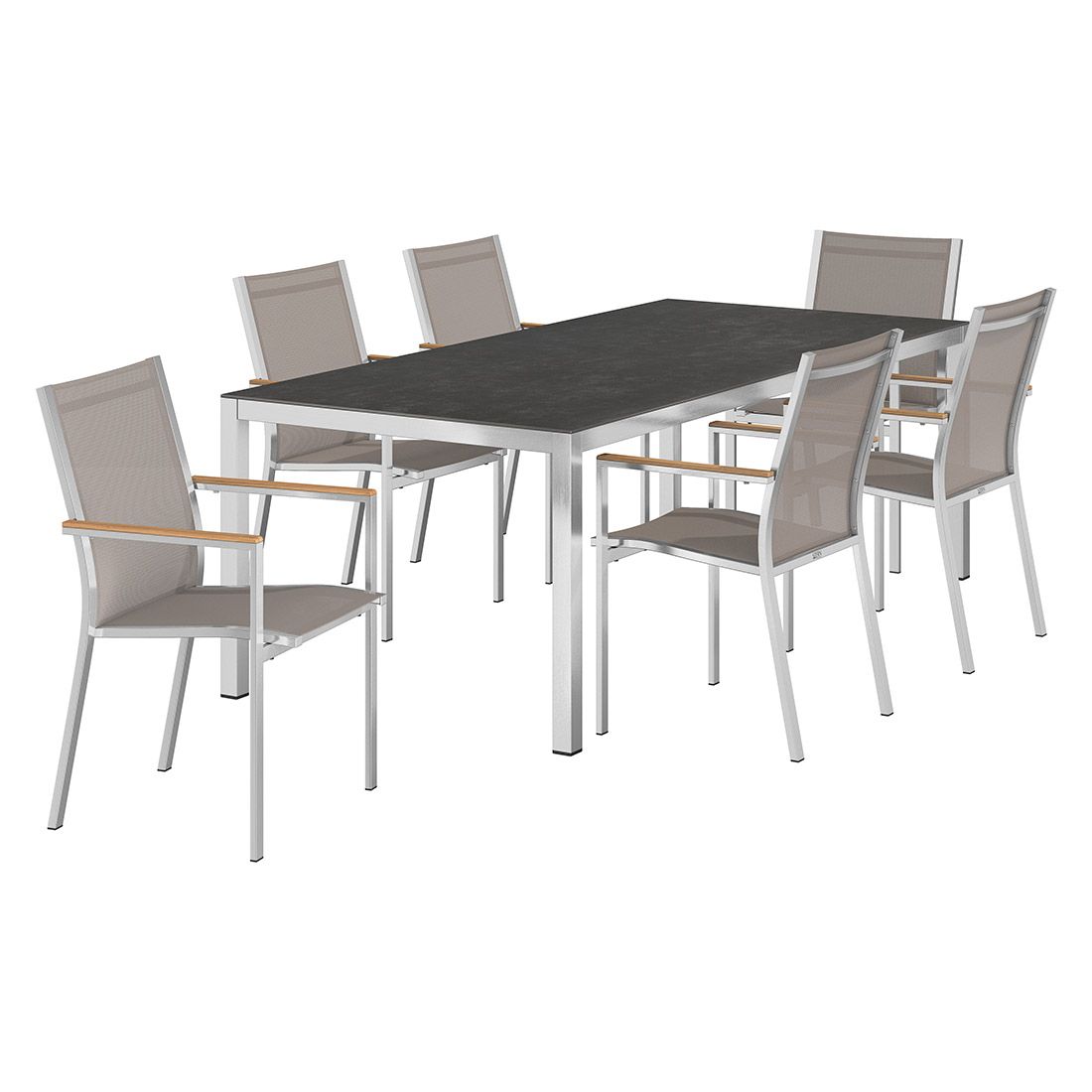 Stern Cardiff Gartenmöbel-Set 7-tlg. mit OUTLIV. Tisch 220x100cm