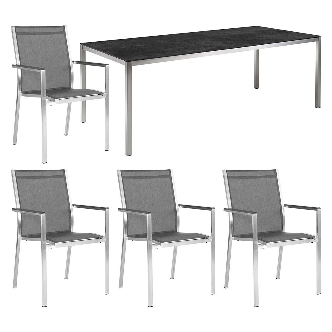 Stern Cardiff Gartenmöbel-Set M (4 Plätze) mit OUTLIV. Tisch 140x80cm