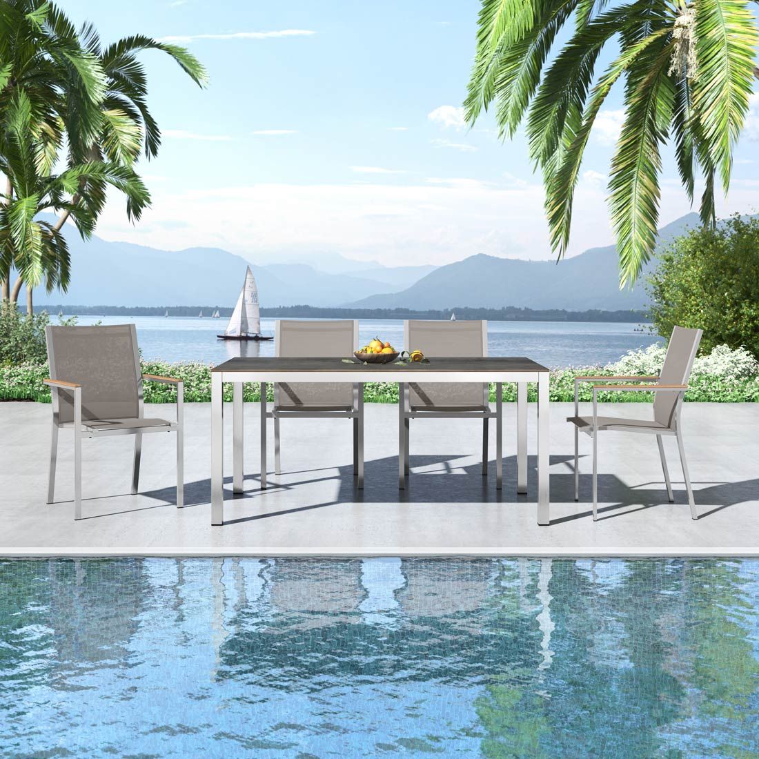Stern Cardiff Gartenmöbel-Set M (4 Plätze) mit OUTLIV. Tisch 160x90cm