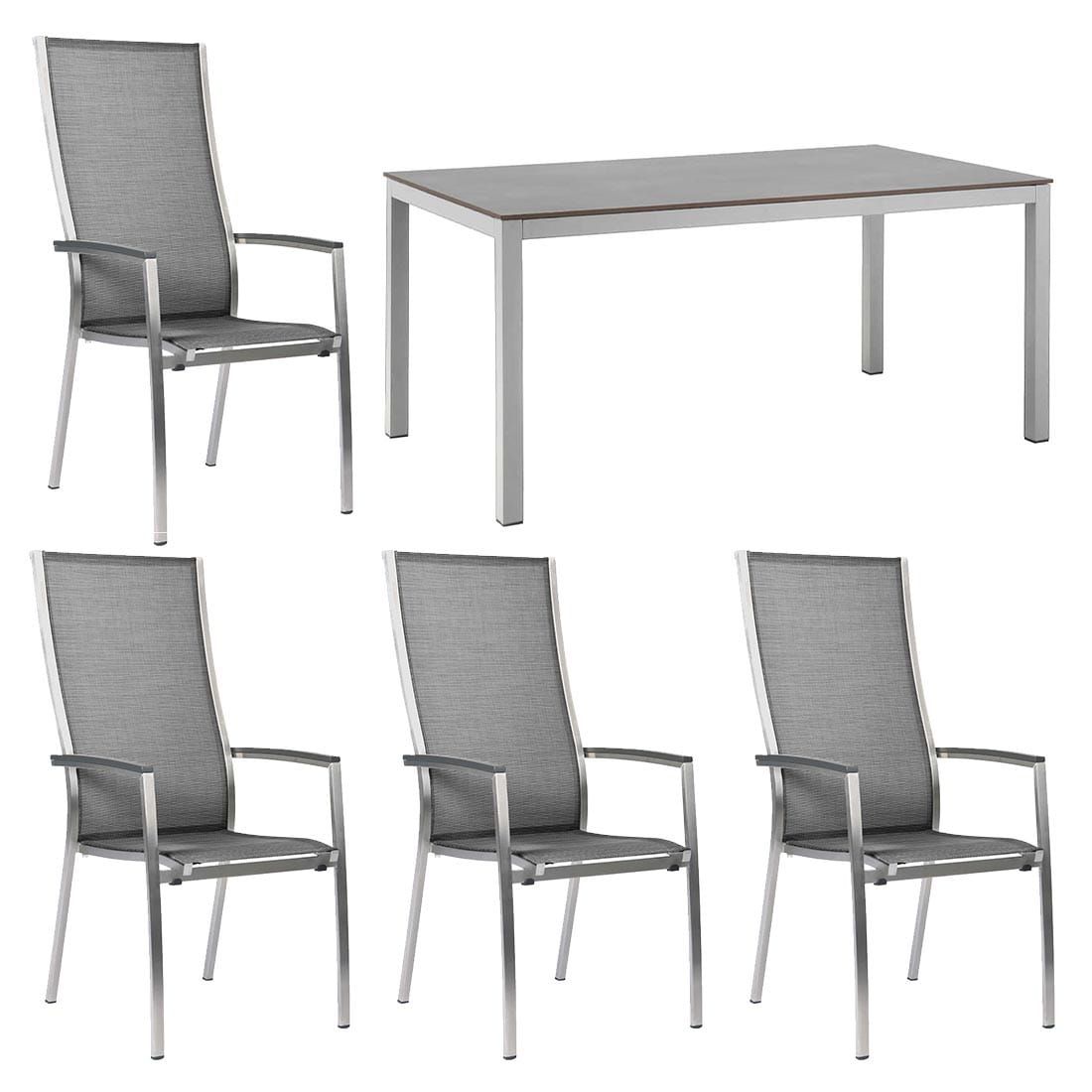 Stern Cardiff Gartenmöbel-Set M (4 Plätze) mit OUTLIV. Tisch 160x90cm