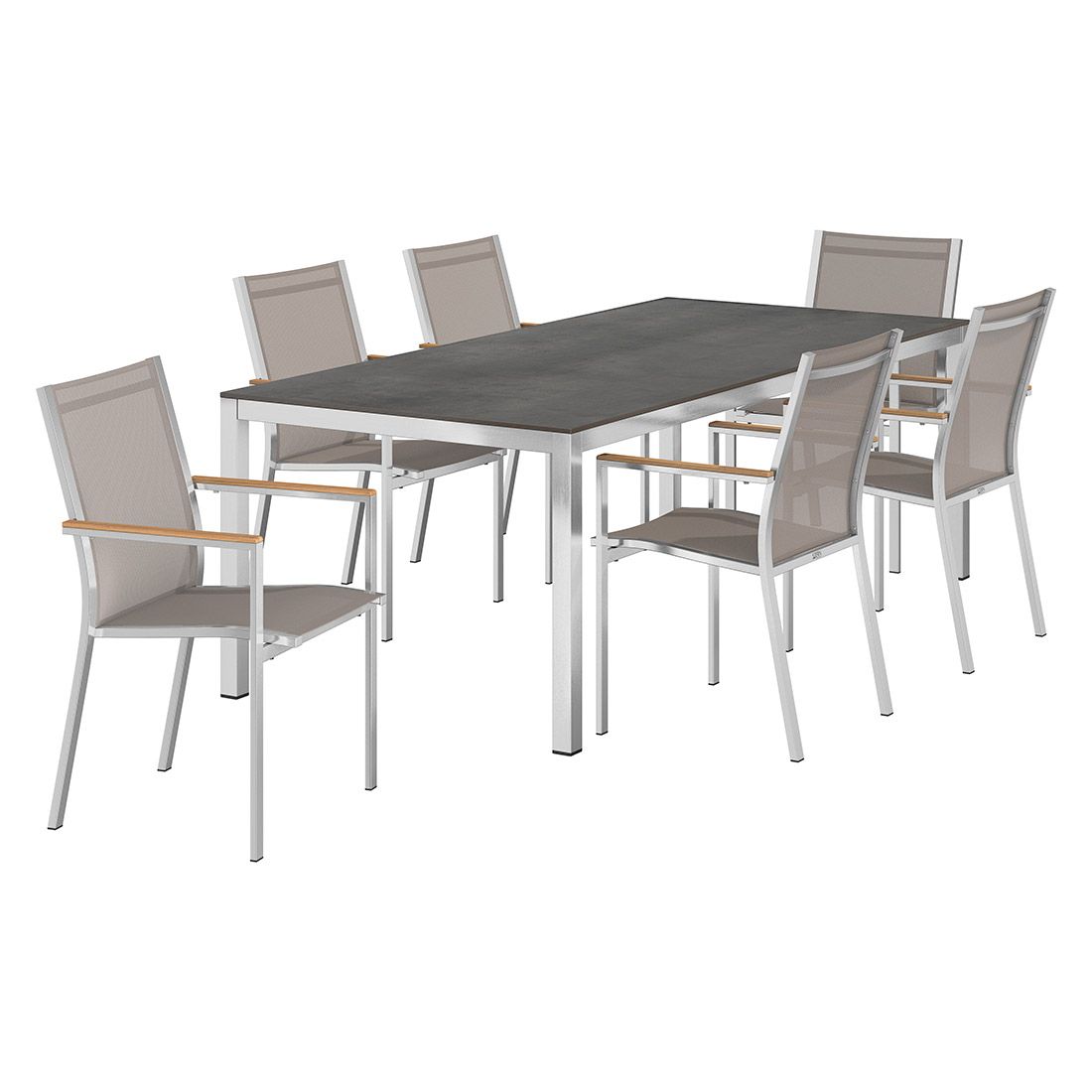 Stern Cardiff Gartenmöbel-Set 7-tlg. mit OUTLIV. Tisch 220x100cm