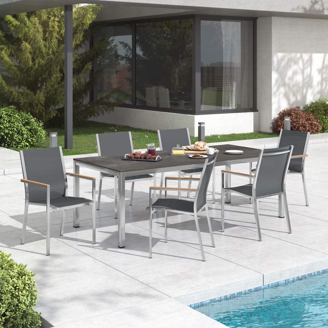 Stern Cardiff Gartenmöbel-Set 7-tlg. mit OUTLIV. Tisch 220x100cm