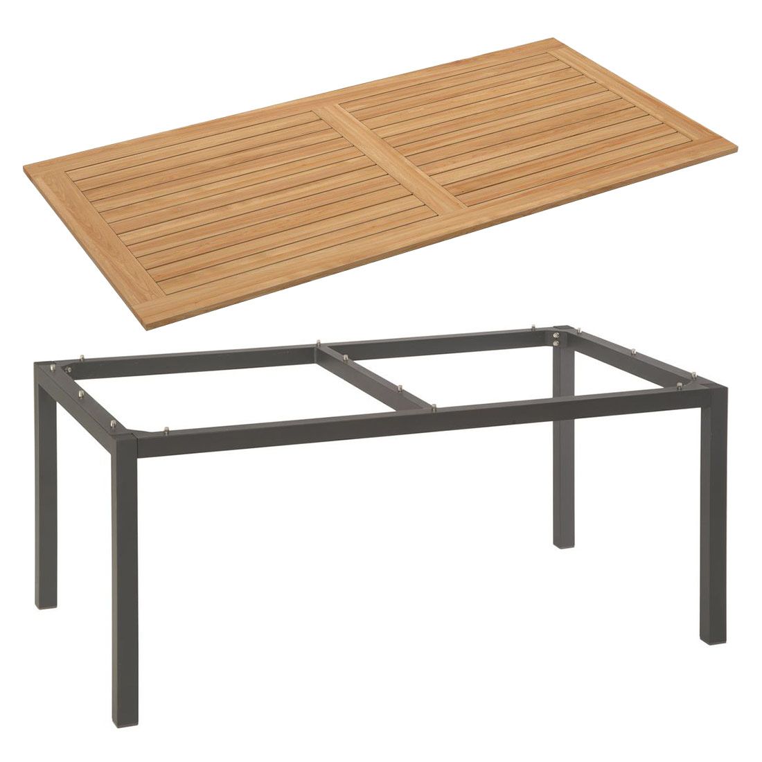 Stern Gartentisch 200x100cm Aluminium/Teak
