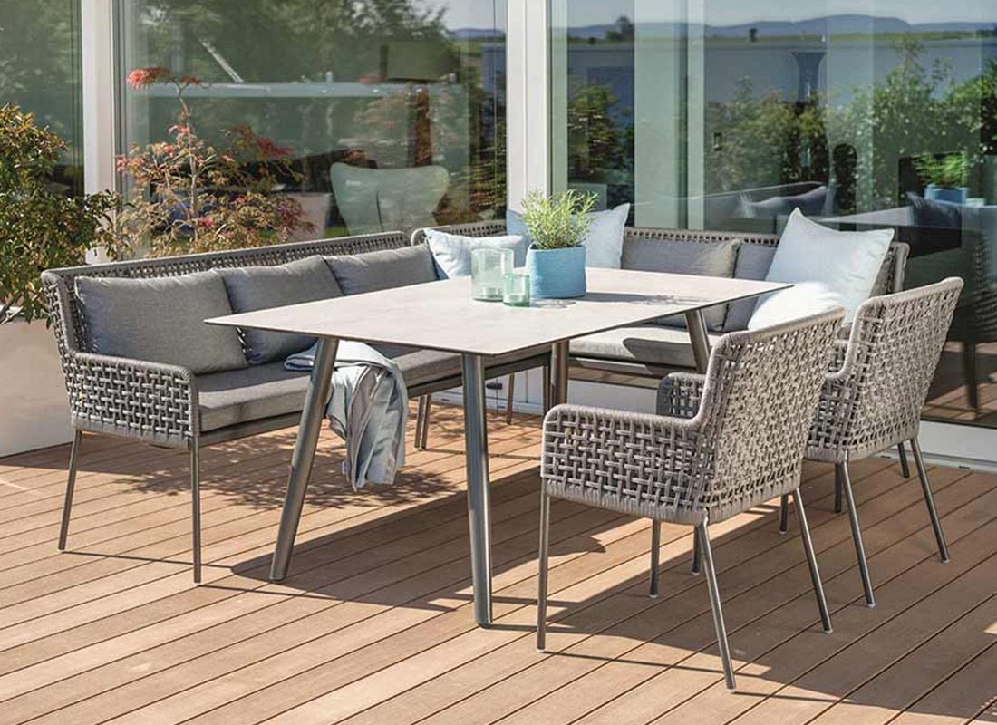 Stern Greta Dininglounge Tisch 180x100cm Aluminium/Polyacryl